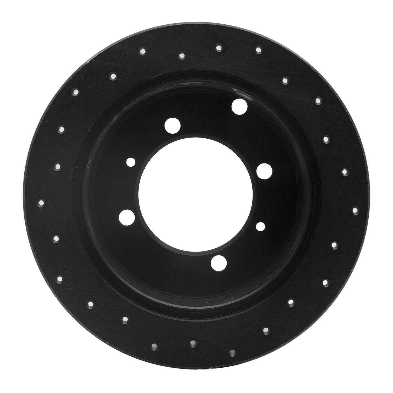 R1 Concepts 92-04 Dodge Colt Rear Right Drilled Black Brake Rotor - Image 2