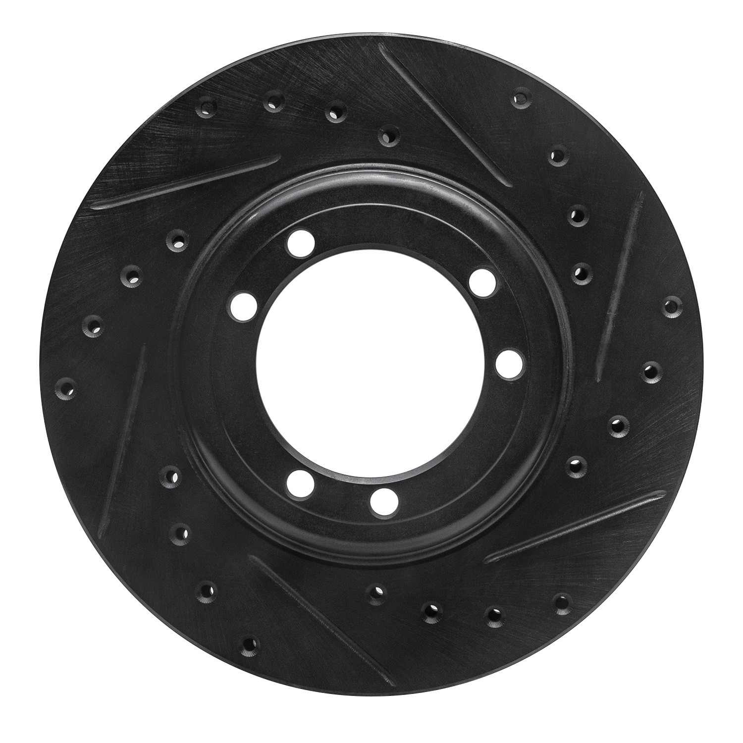 R1 Concepts 92-04 Hummer H1 Front/Rear Right Drilled & Slotted Black Brake Rotor