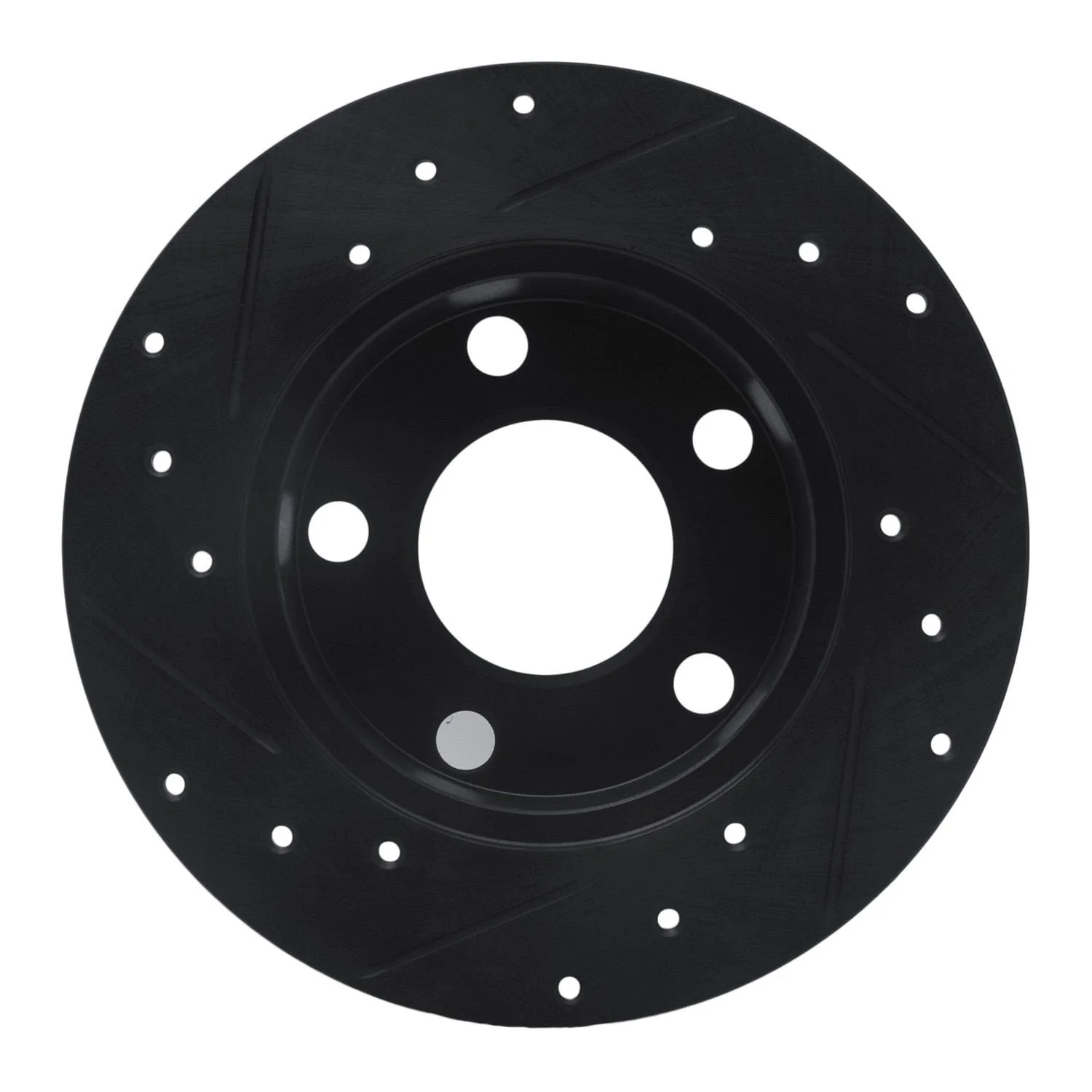 R1 Concepts 92-05 Audi 100 Quattro Rear Right Drilled & Slotted Black Brake Rotor - Image 2