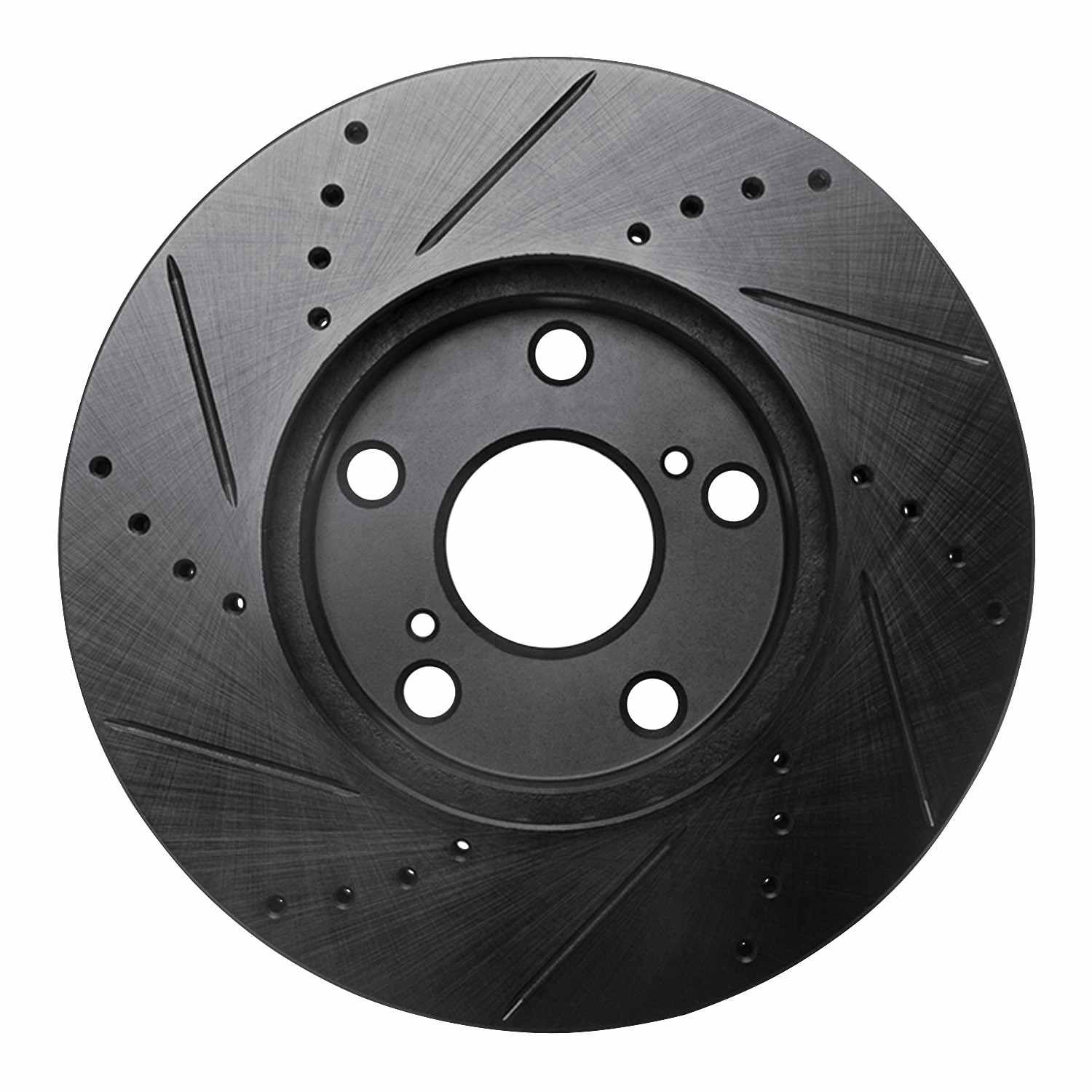 R1 Concepts 92-06 Lexus ES300 Front Right Drilled & Slotted Black Brake Rotor - Image 2
