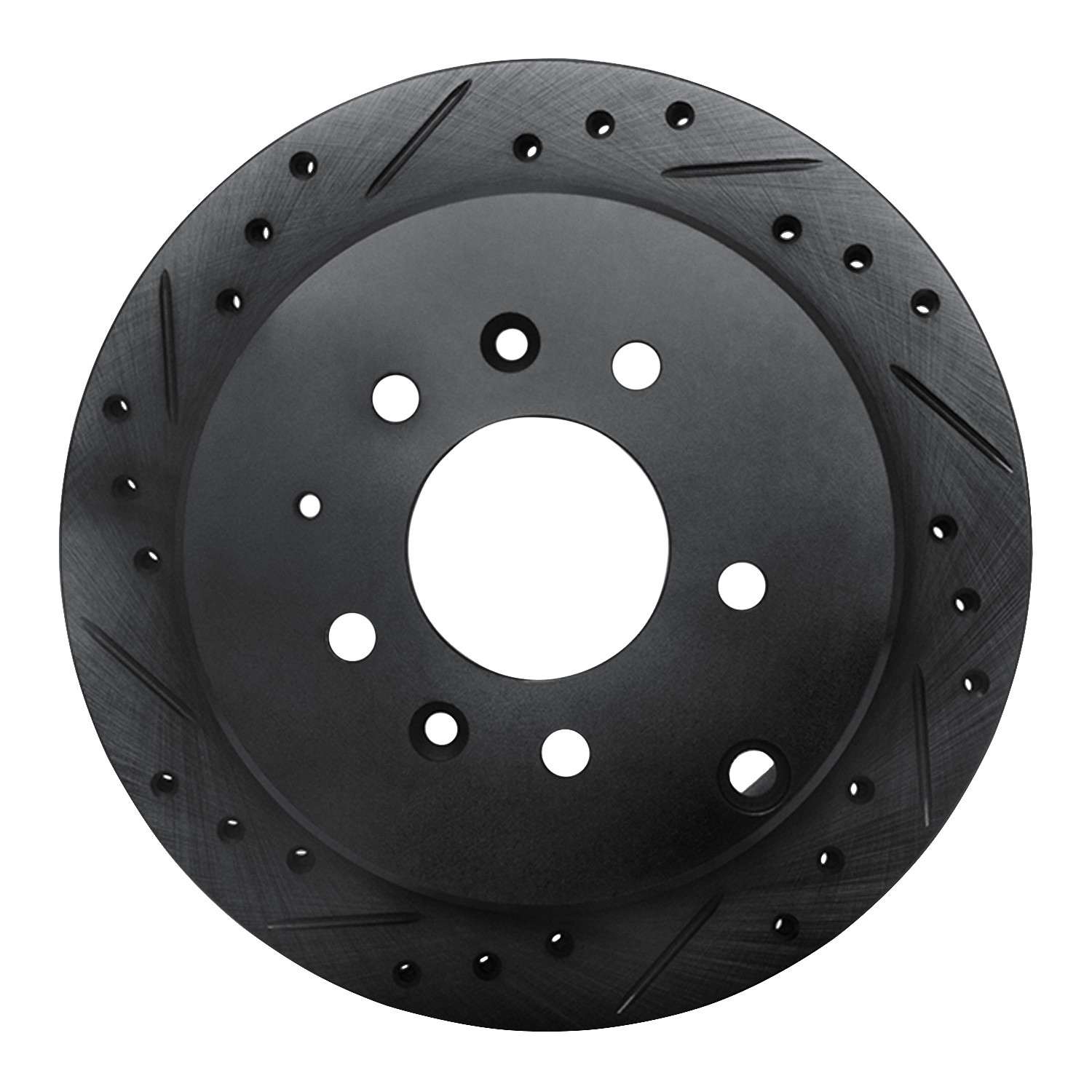 R1 Concepts 92-06 Mazda 929 Rear Left Drilled & Slotted Black Brake Rotor