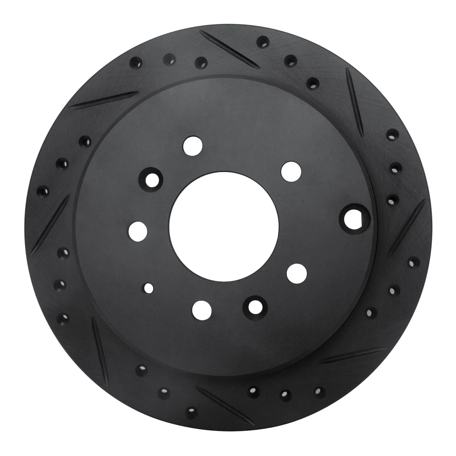 R1 Concepts 92-06 Mazda 929 Rear Right Drilled & Slotted Black Brake Rotor