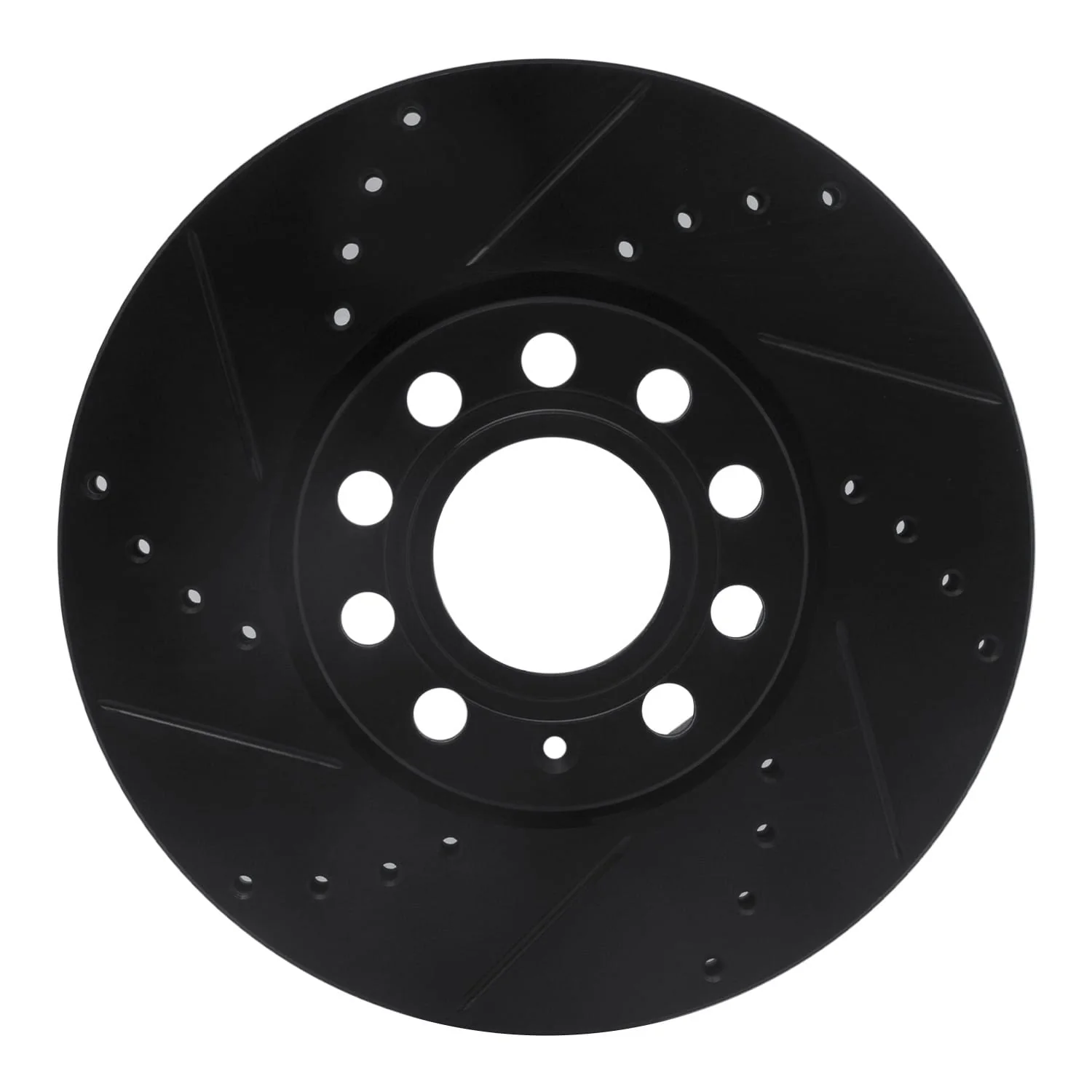 R1 Concepts 92-08 Audi A4 (Mexico) Front Left Drilled & Slotted Black Brake Rotor