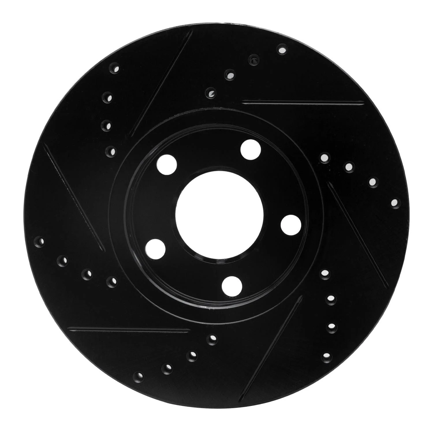 R1 Concepts 92-08 Audi A4 (USA/Canada) Front Right Drilled & Slotted Black Brake Rotor - Image 2