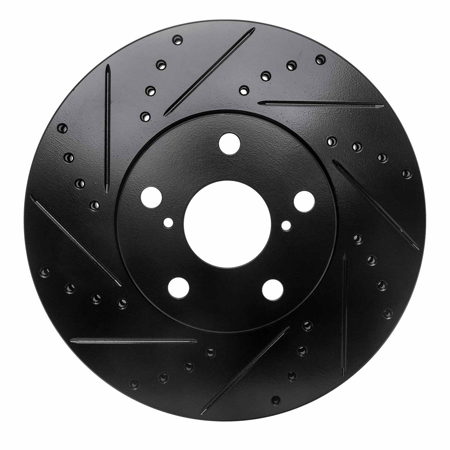 R1 Concepts 92-10 Lexus IS300 Front Left Drilled & Slotted Black Brake Rotor