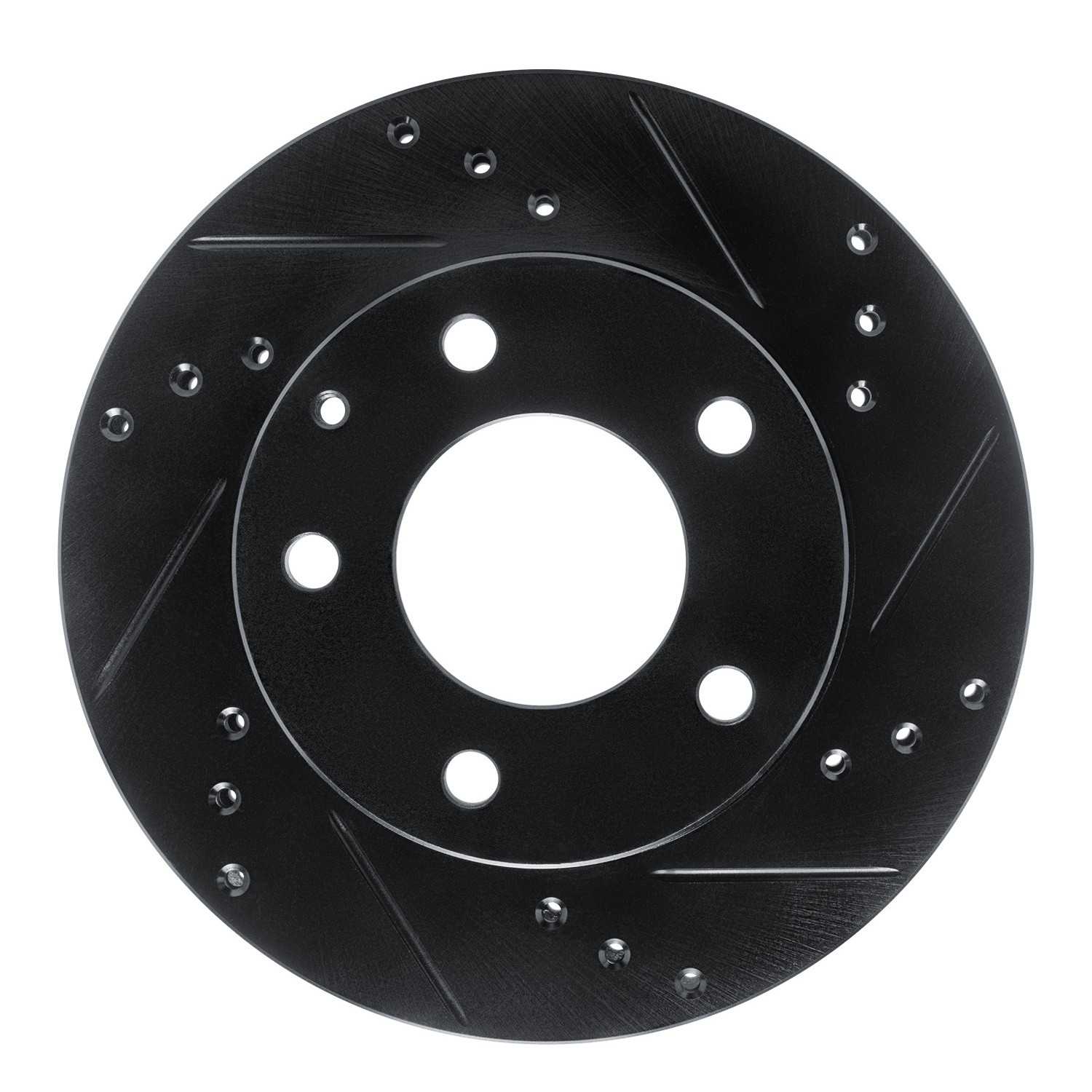R1 Concepts 92-93 Mazda MPV Front Right Drilled & Slotted Black Brake Rotor