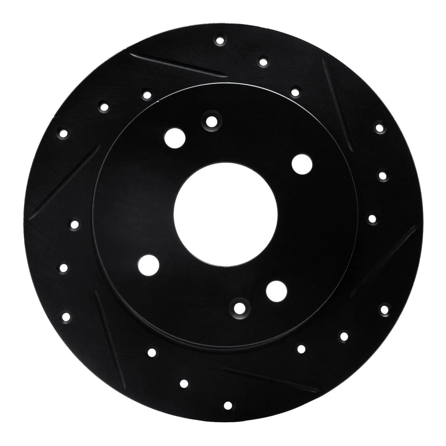 R1 Concepts 92-94 Acura Vigor Rear Right Drilled & Slotted Black Brake Rotor