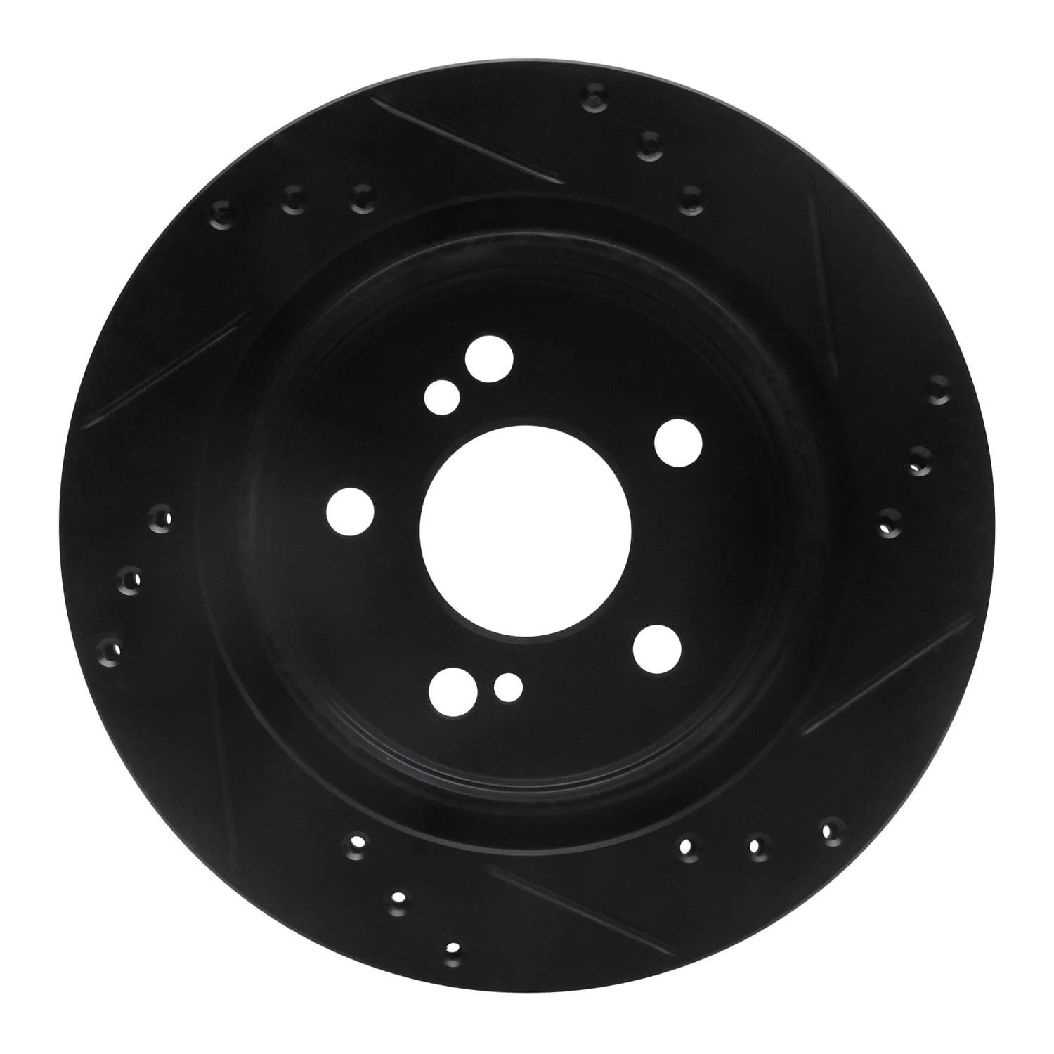 R1 Concepts 92-95 Mercedes-Benz E420 Rear Left Drilled & Slotted Black Brake Rotor - Image 2