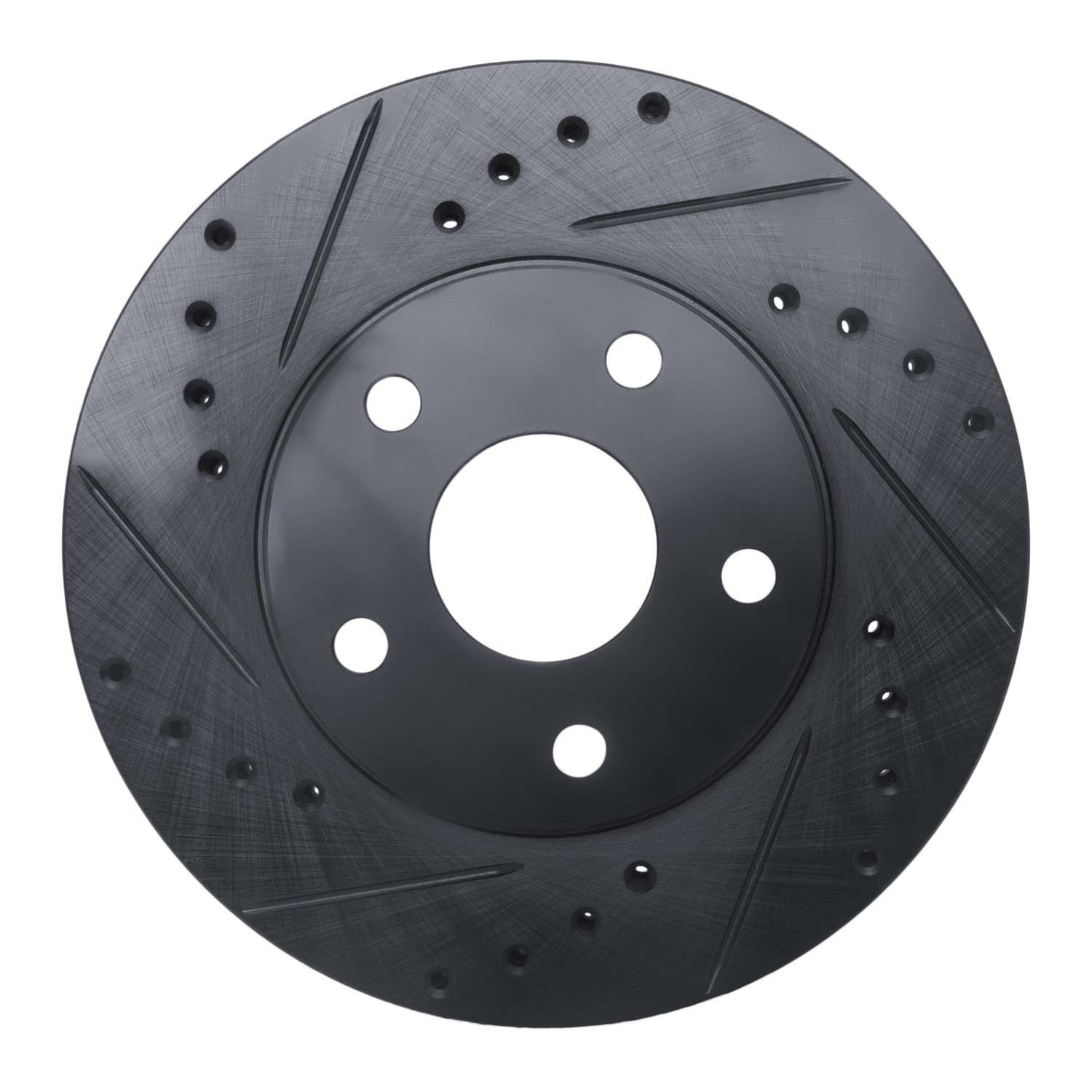 R1 Concepts 92-95 Toyota MR2 Front Left Drilled & Slotted Black Brake Rotor