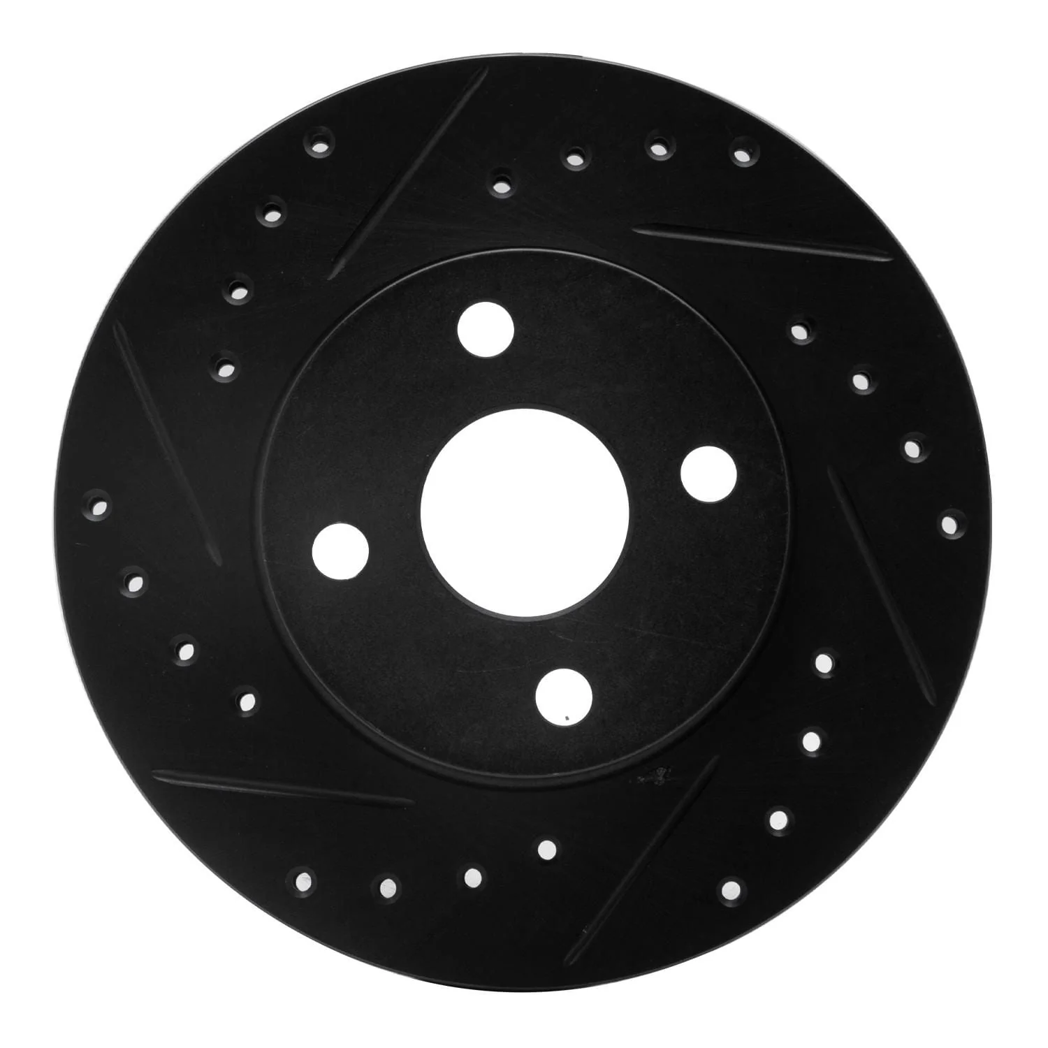 R1 Concepts 92-95 Toyota Paseo Front Left Drilled & Slotted Black Brake Rotor