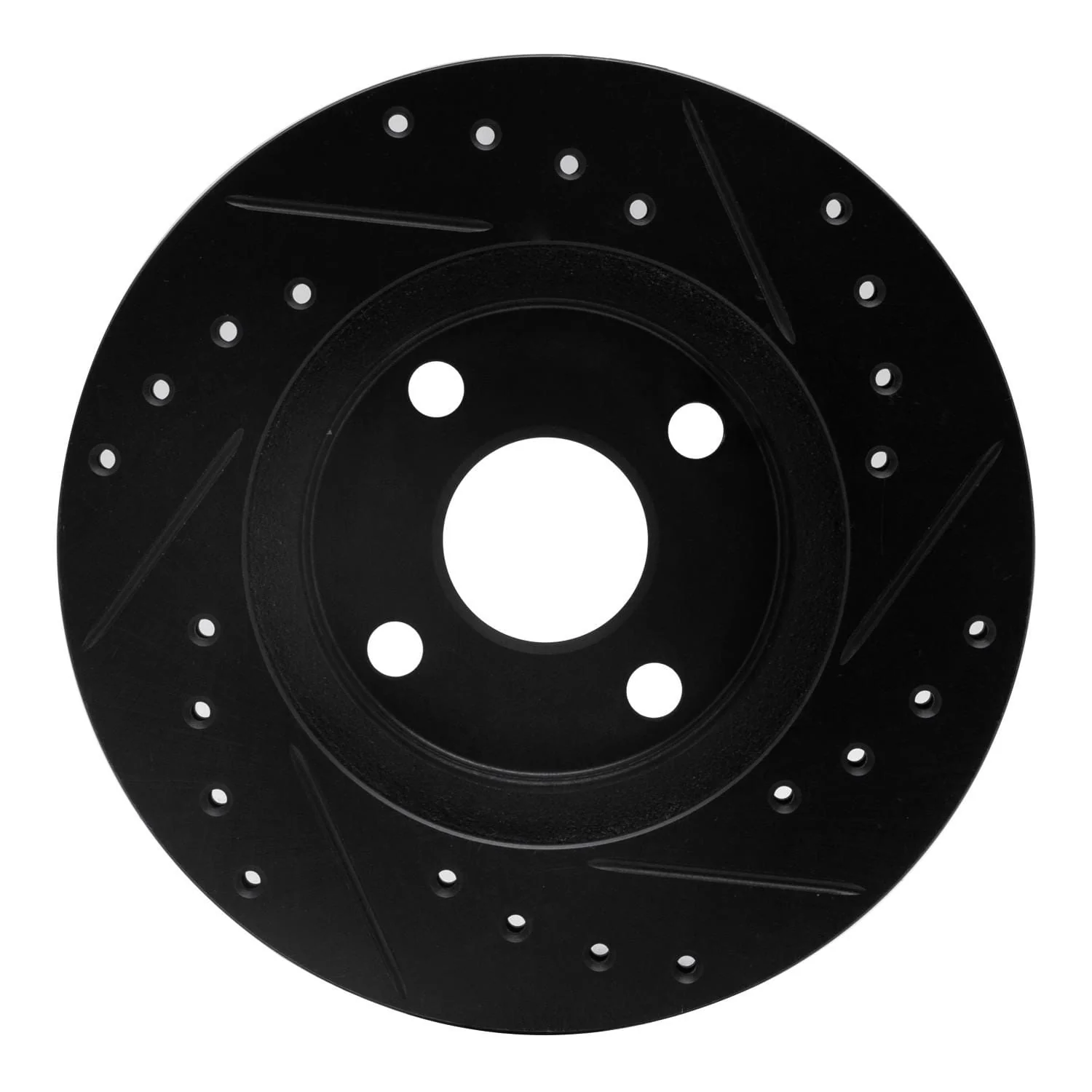 R1 Concepts 92-95 Toyota Paseo Front Left Drilled & Slotted Black Brake Rotor - Image 2
