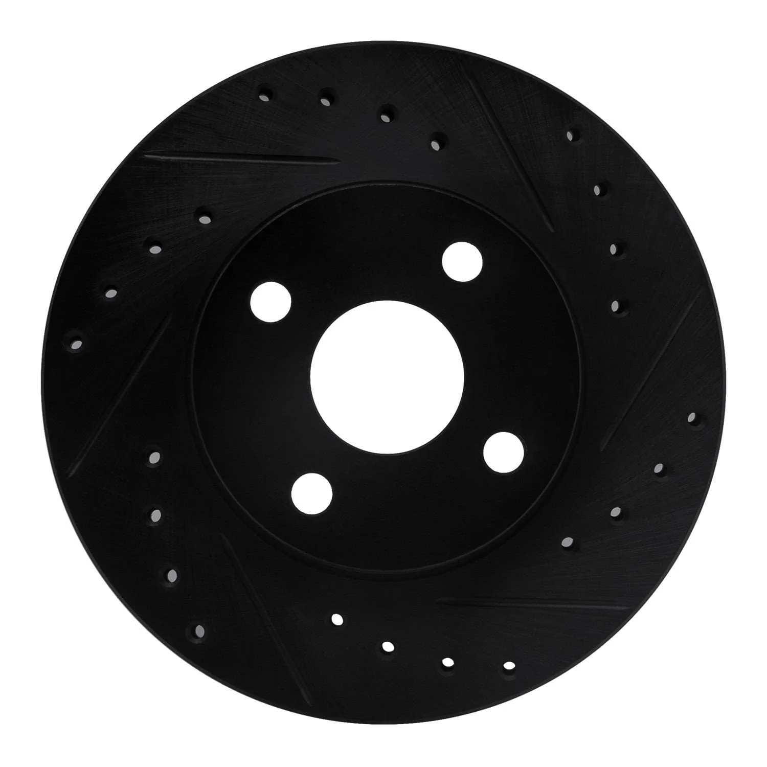 R1 Concepts 92-95 Toyota Paseo Front Right Drilled & Slotted Black Brake Rotor