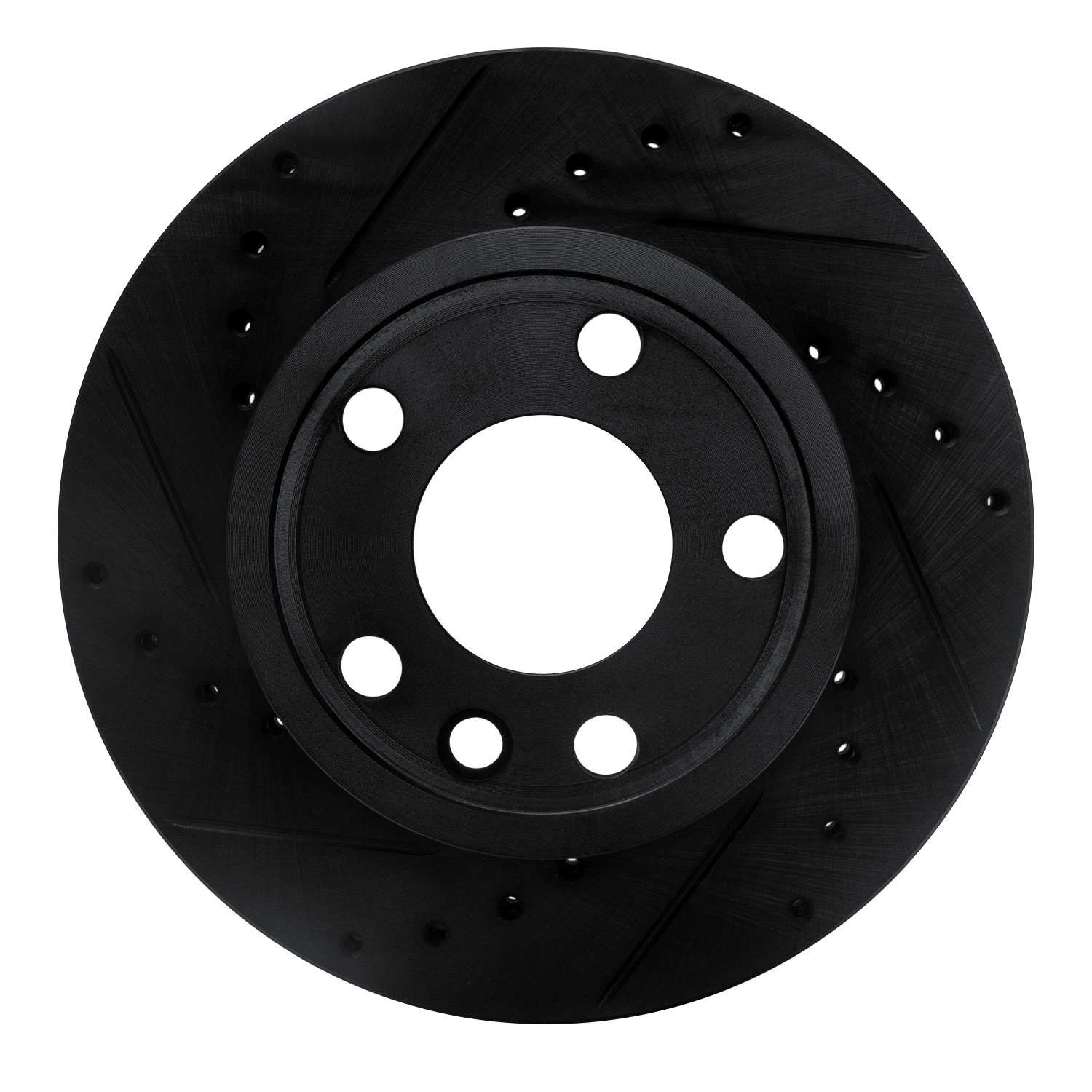 R1 Concepts 92-95 Volkswagen EuroVan Front Left Drilled & Slotted Black Brake Rotor