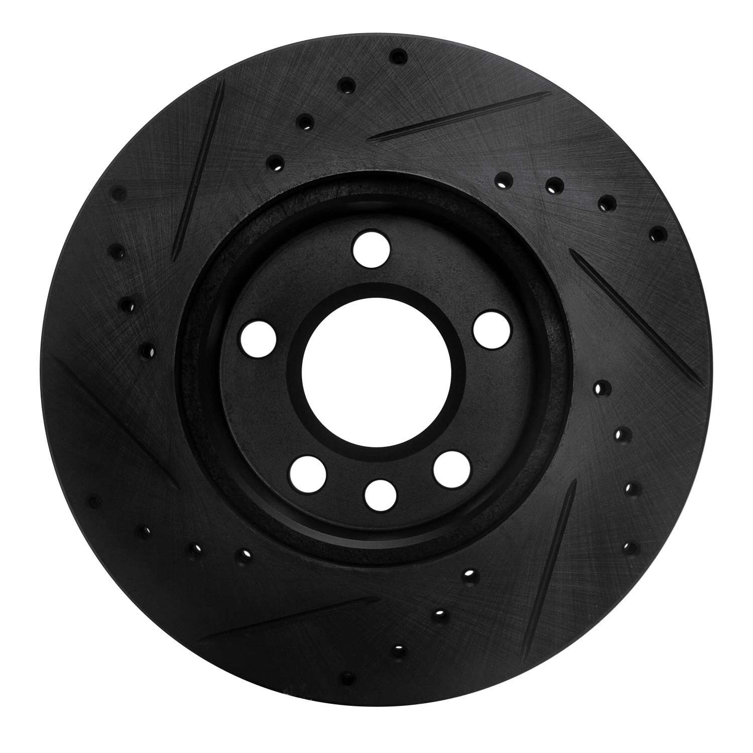 R1 Concepts 92-95 Volkswagen EuroVan Front Right Drilled & Slotted Black Brake Rotor - Image 2
