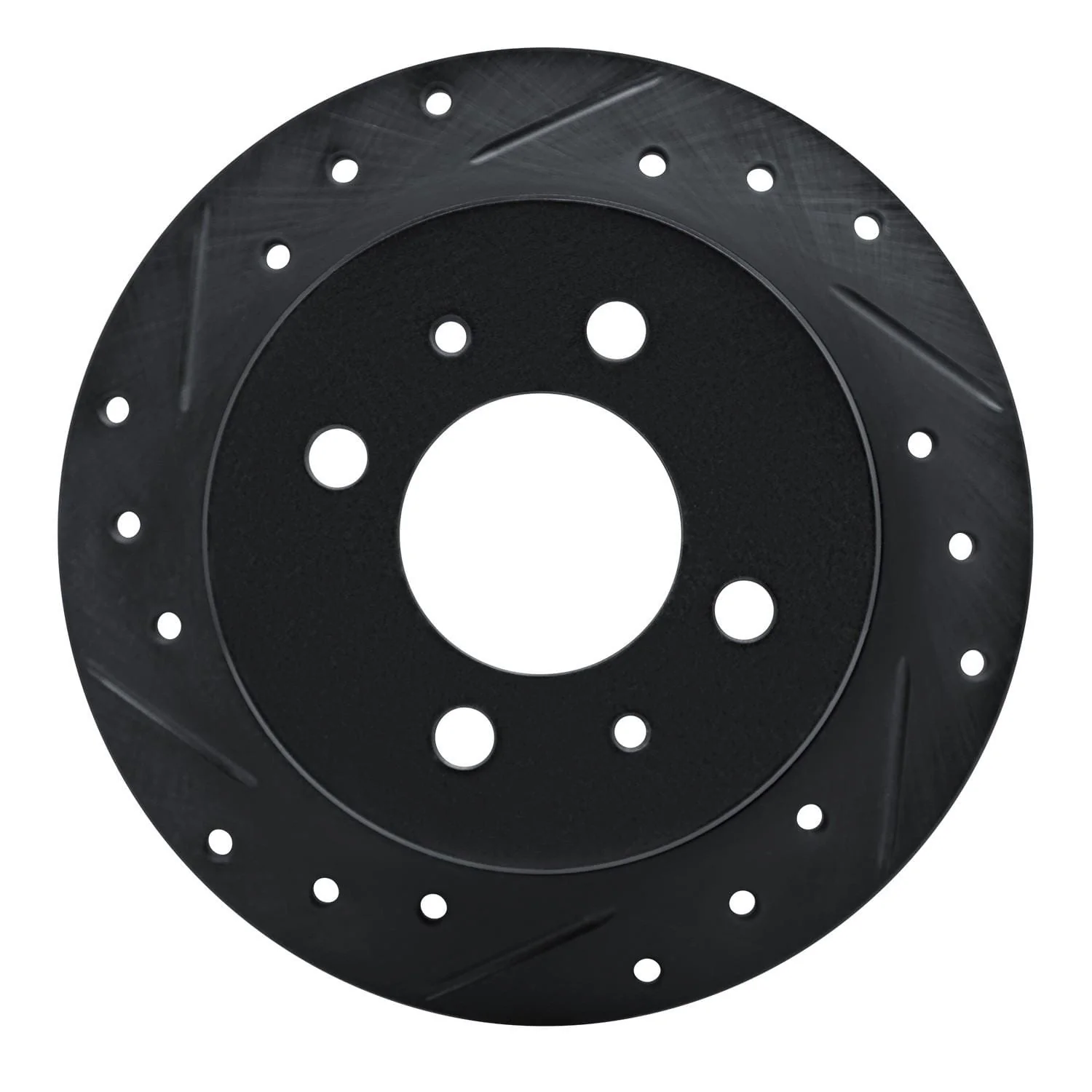 R1 Concepts 92-96 Dodge COLT Rear Left Drilled & Slotted Black Brake Rotor