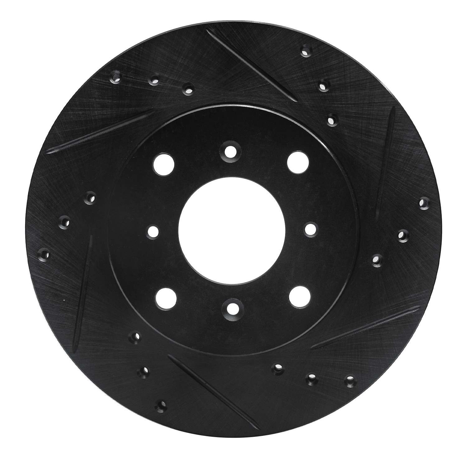 R1 Concepts 92-96 Honda Prelude Front Right Drilled & Slotted Black Brake Rotor