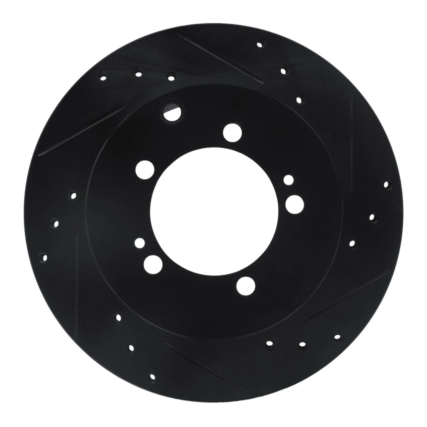 R1 Concepts 92-96 Mitsubishi DIAMANTE Rear Right Drilled & Slotted Black Brake Rotor