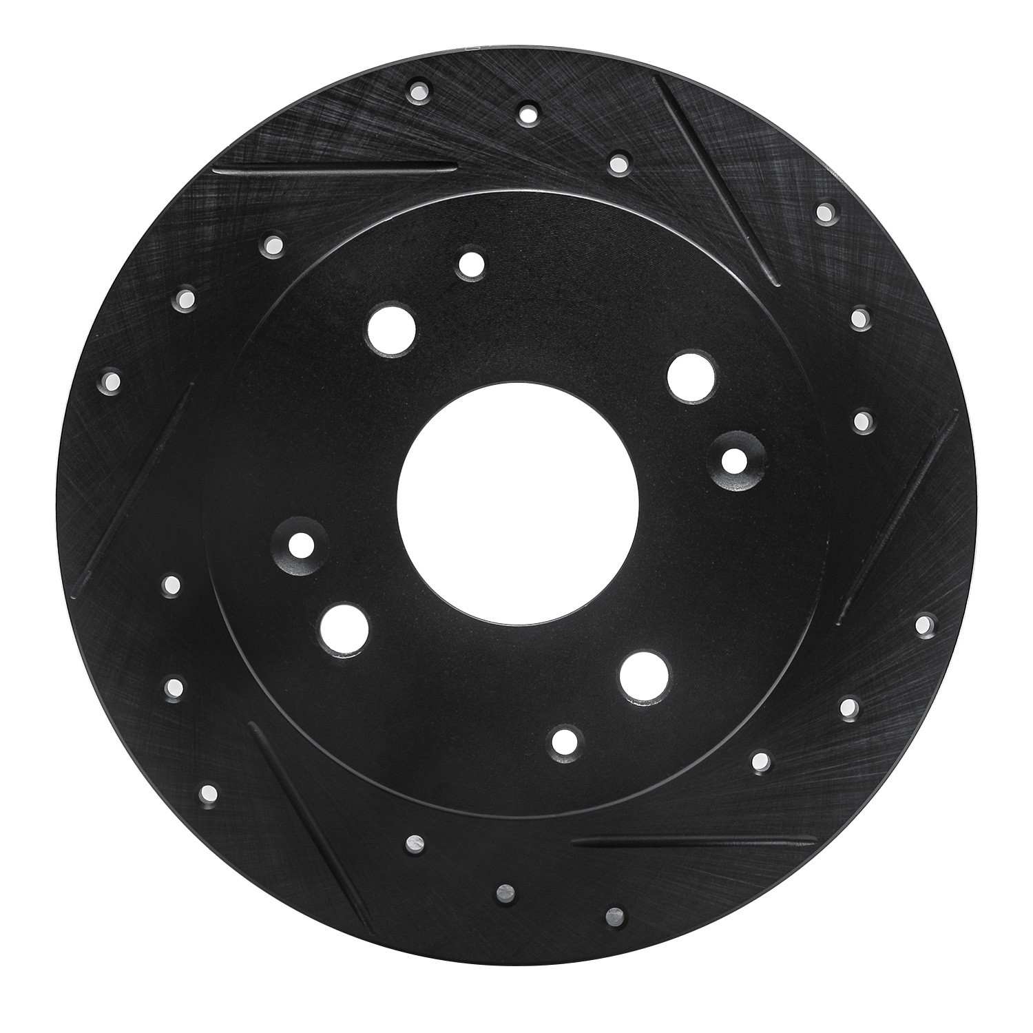 R1 Concepts 92-97 Acura CL Rear Right Drilled & Slotted Black Brake Rotor