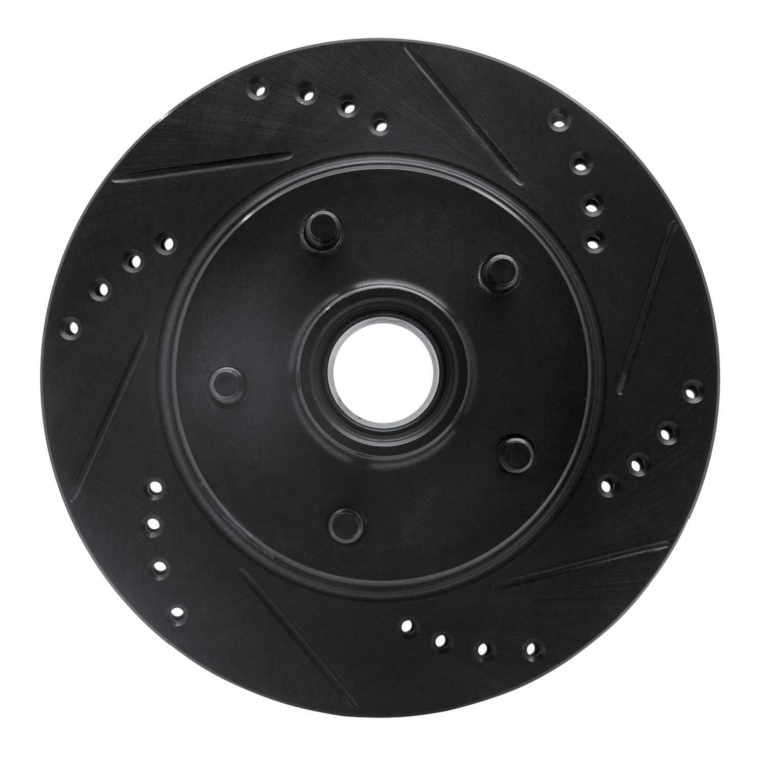 R1 Concepts 92-97 Ford Aerostar Left Front Drilled & Slotted Black Brake Rotor