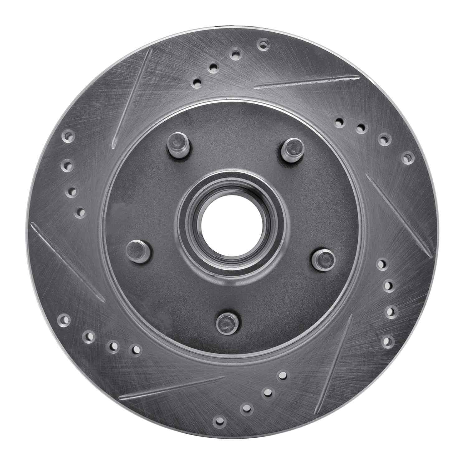 R1 Concepts 92-97 Ford Aerostar Left Front Drilled & Slotted Silver Brake Rotor