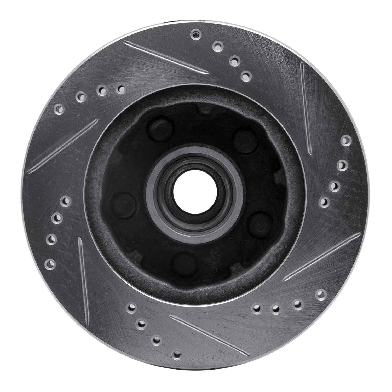 R1 Concepts 92-97 Ford Aerostar Left Front Drilled & Slotted Silver Brake Rotor - Image 2