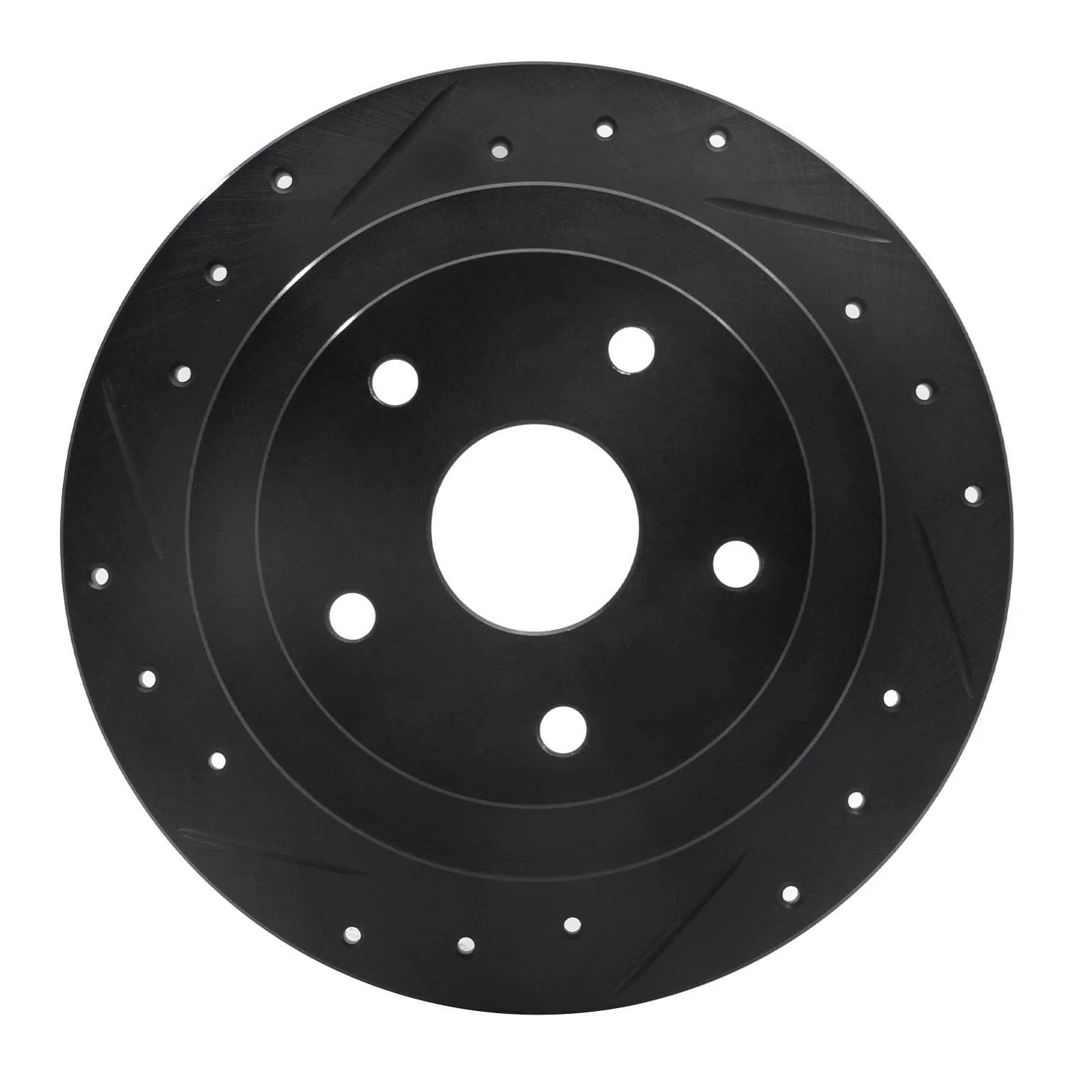 R1 Concepts 92-97 Subaru SVX Rear Left Drilled & Slotted Black Brake Rotor