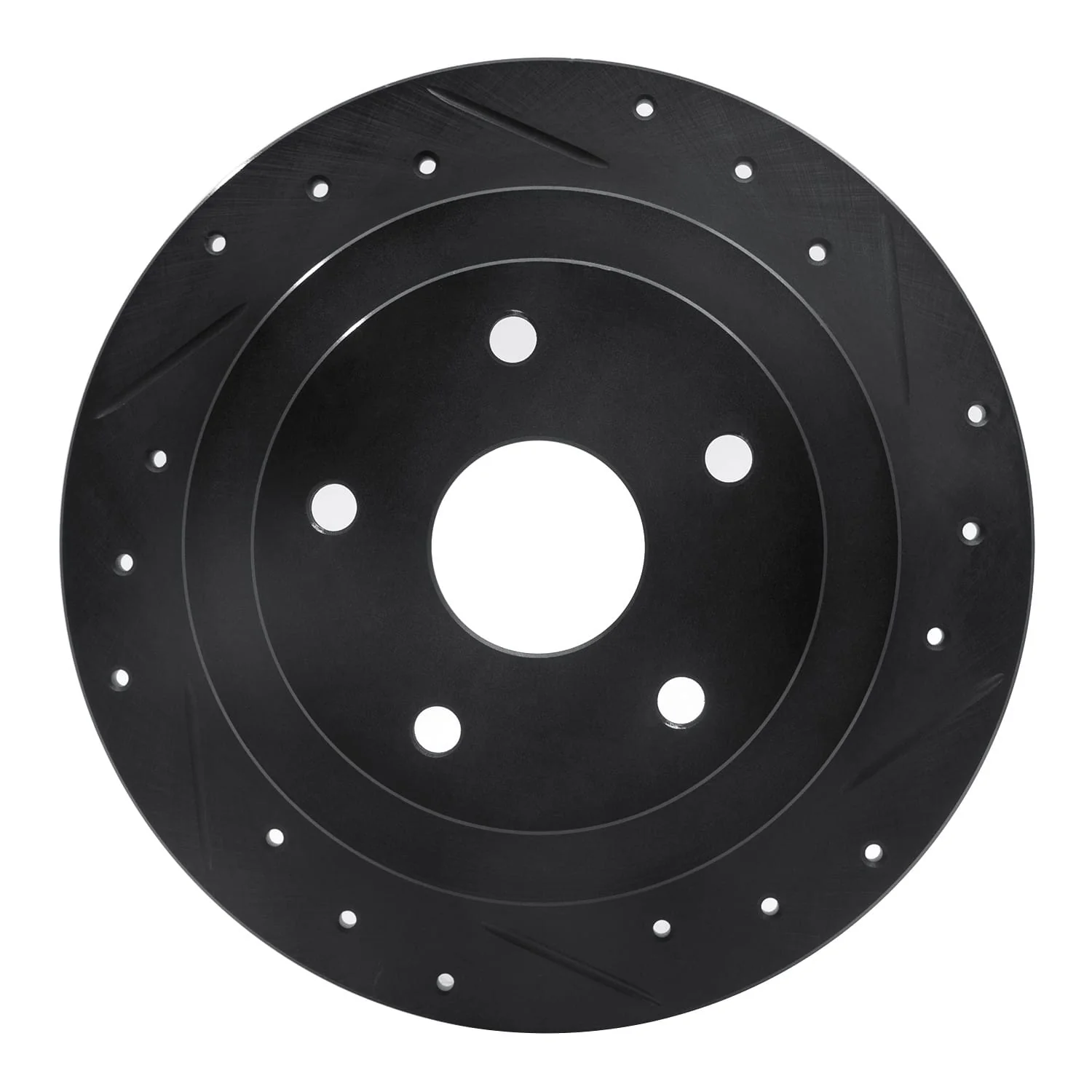 R1 Concepts 92-97 Subaru SVX Rear Right Drilled & Slotted Black Brake Rotor