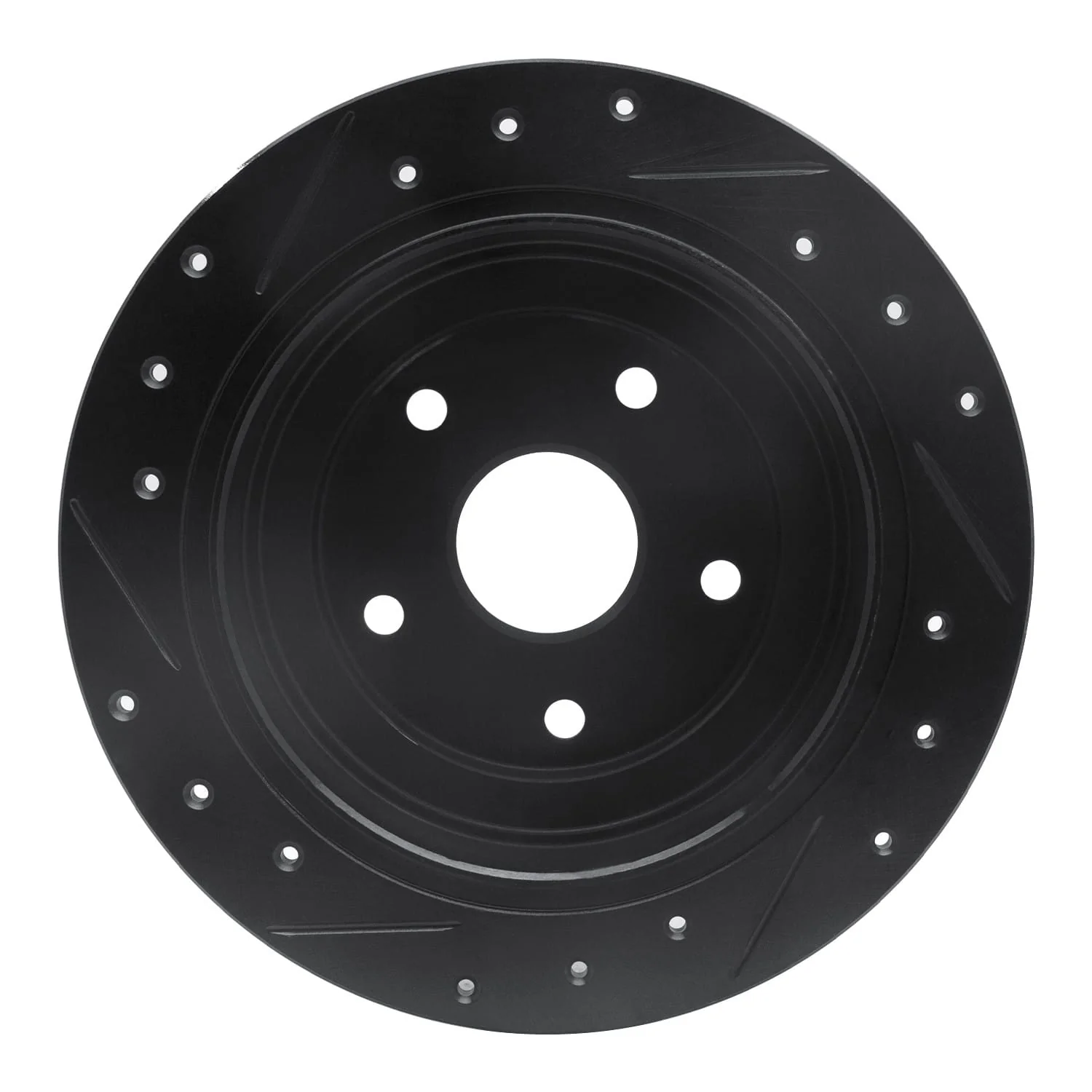 R1 Concepts 92-97 Subaru SVX Rear Right Drilled & Slotted Black Brake Rotor - Image 2
