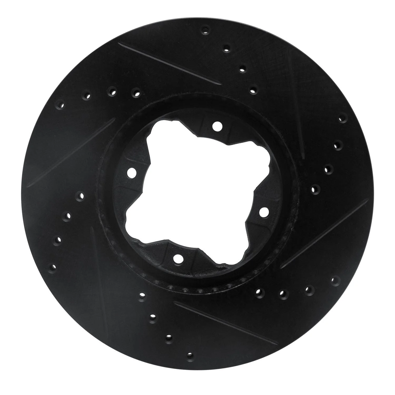 R1 Concepts 92-98 Acura TL Front Left Drilled & Slotted Black Brake Rotor - Image 2