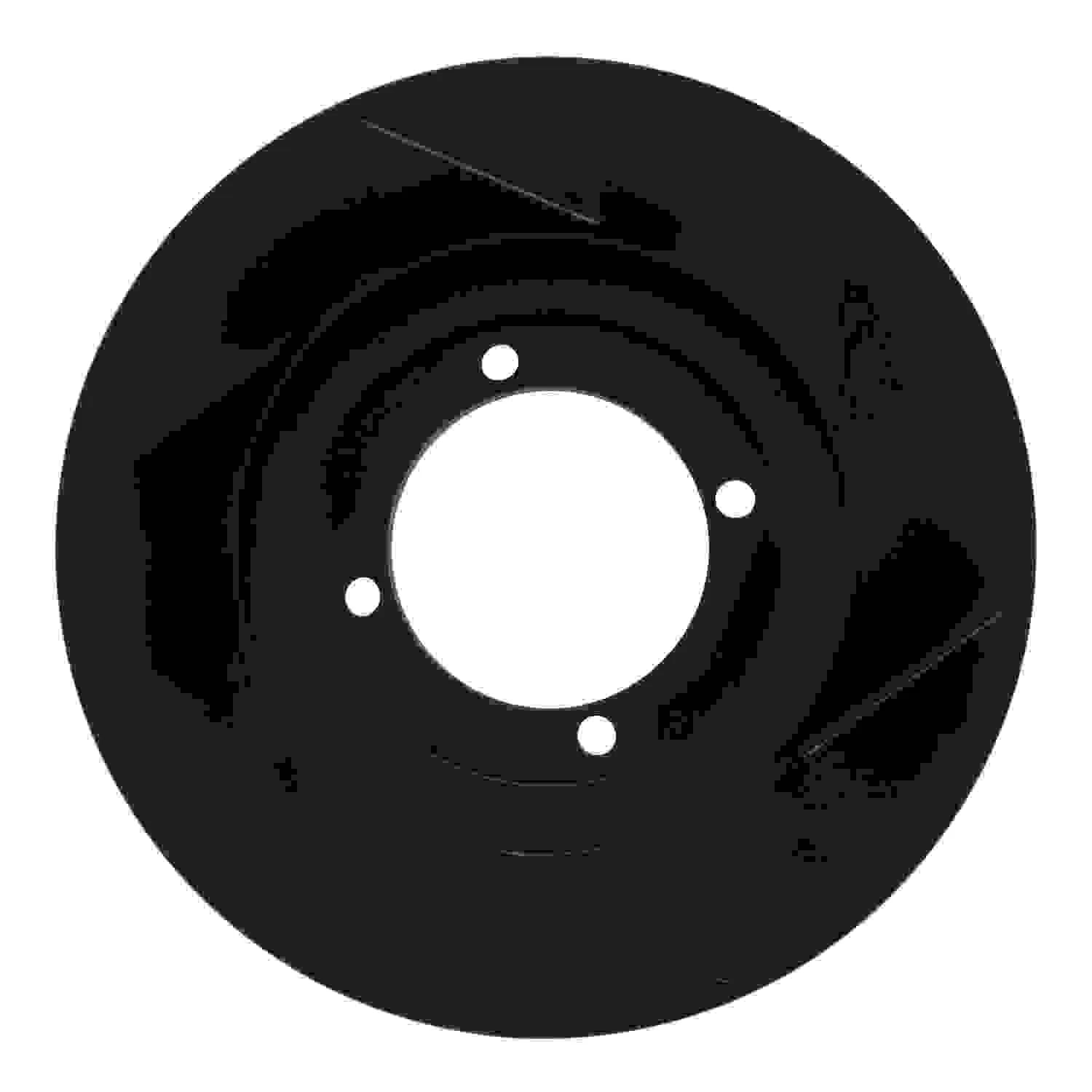 R1 Concepts 92-98 Hyundai Elantra Front Left Slotted Black Brake Rotor - Image 2