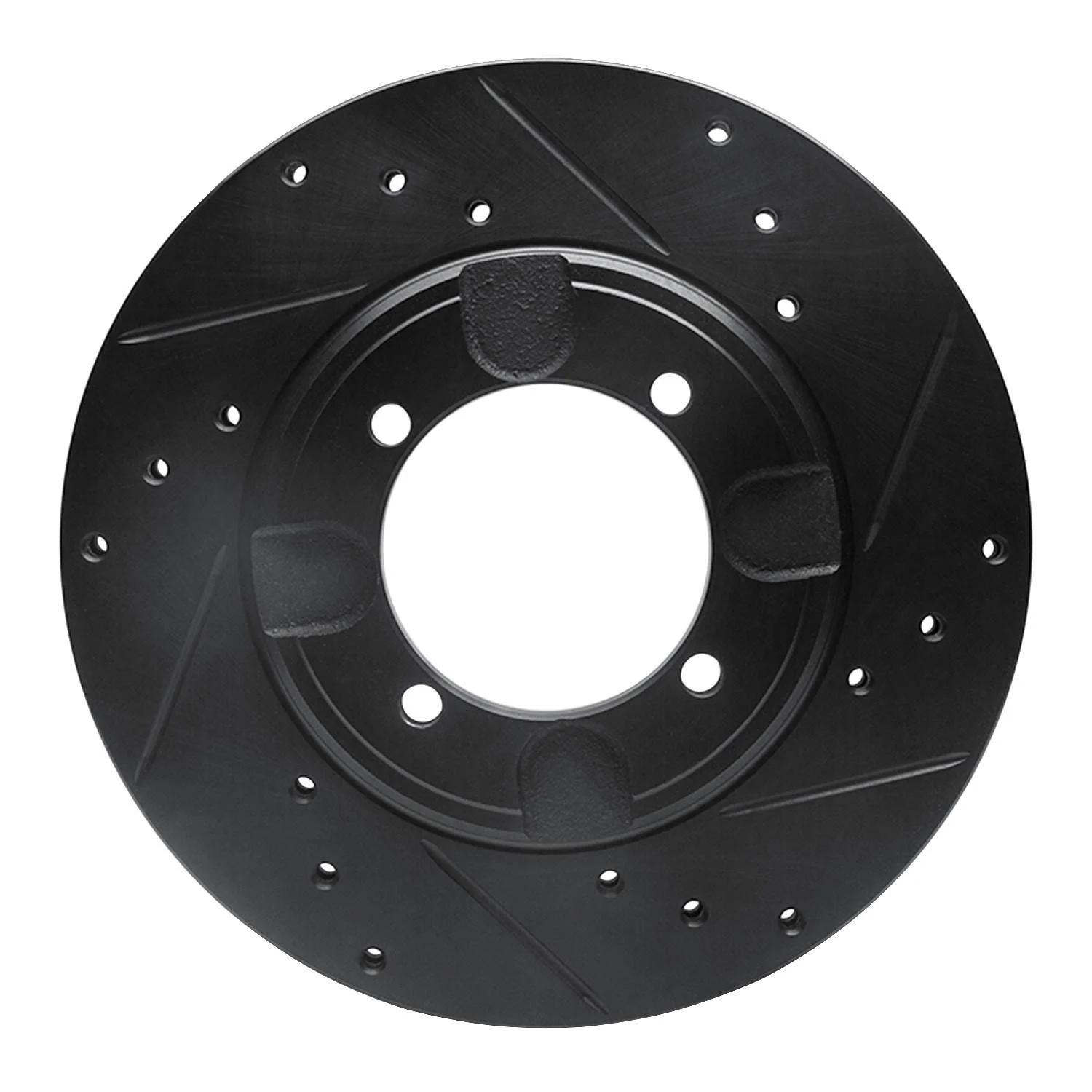 R1 Concepts 92-98 Hyundai Elantra Front Right Drilled & Slotted Black Brake Rotor