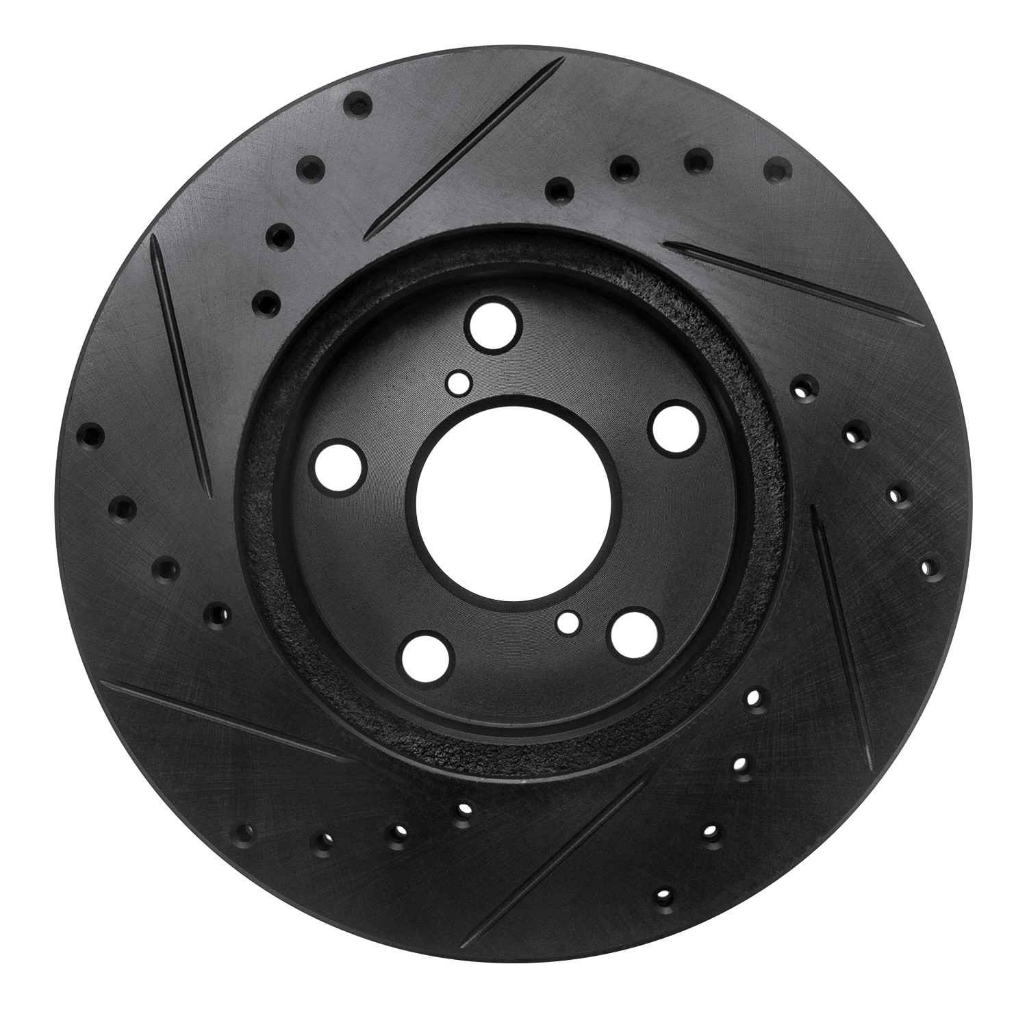 R1 Concepts 92-98 Lexus SC300 Front Right Drilled & Slotted Black Brake Rotor - Image 2