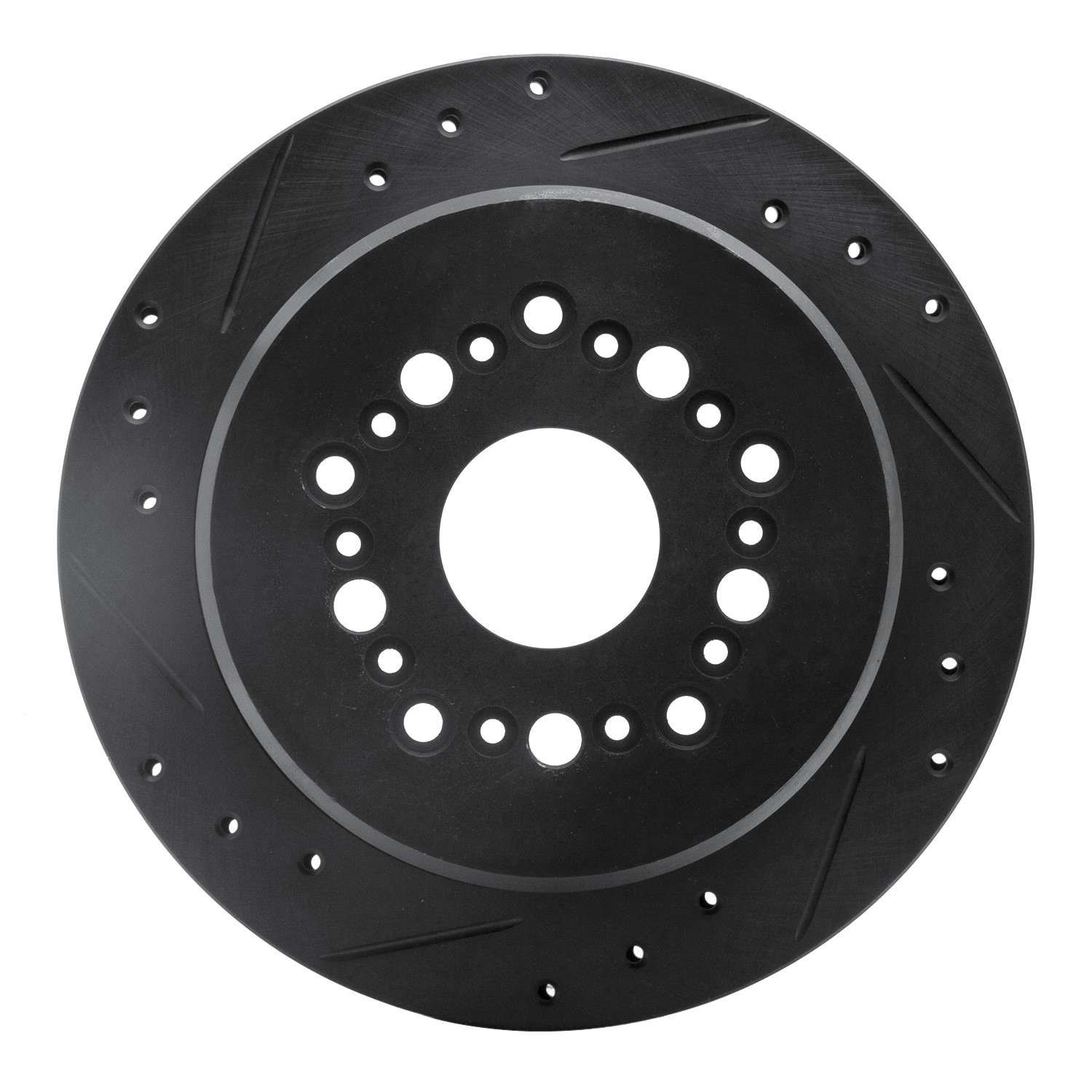R1 Concepts 92-98 Lexus SC300 Rear Left Drilled & Slotted Black Brake Rotor