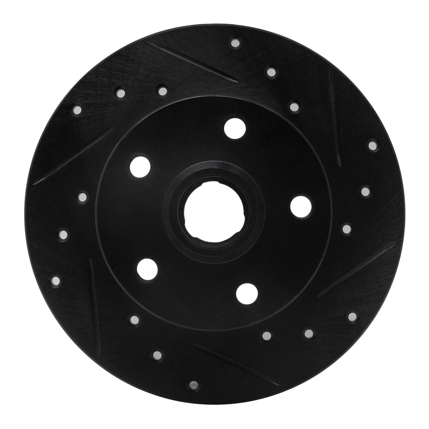 R1 Concepts 92-98 Volkswagen Golf Rear Right Drilled & Slotted Black Brake Rotor