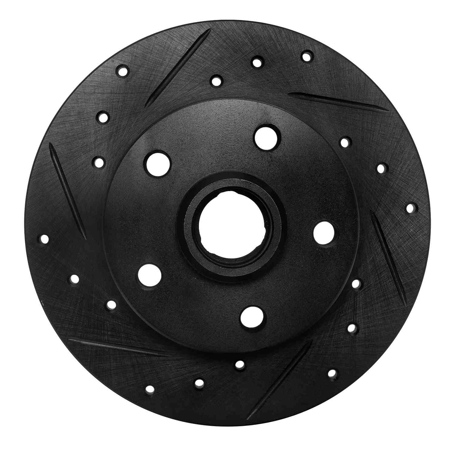 R1 Concepts 92-98 Volkswagen Passat (USA/Canada) Rear Left Drilled & Slotted Black Brake Rotor