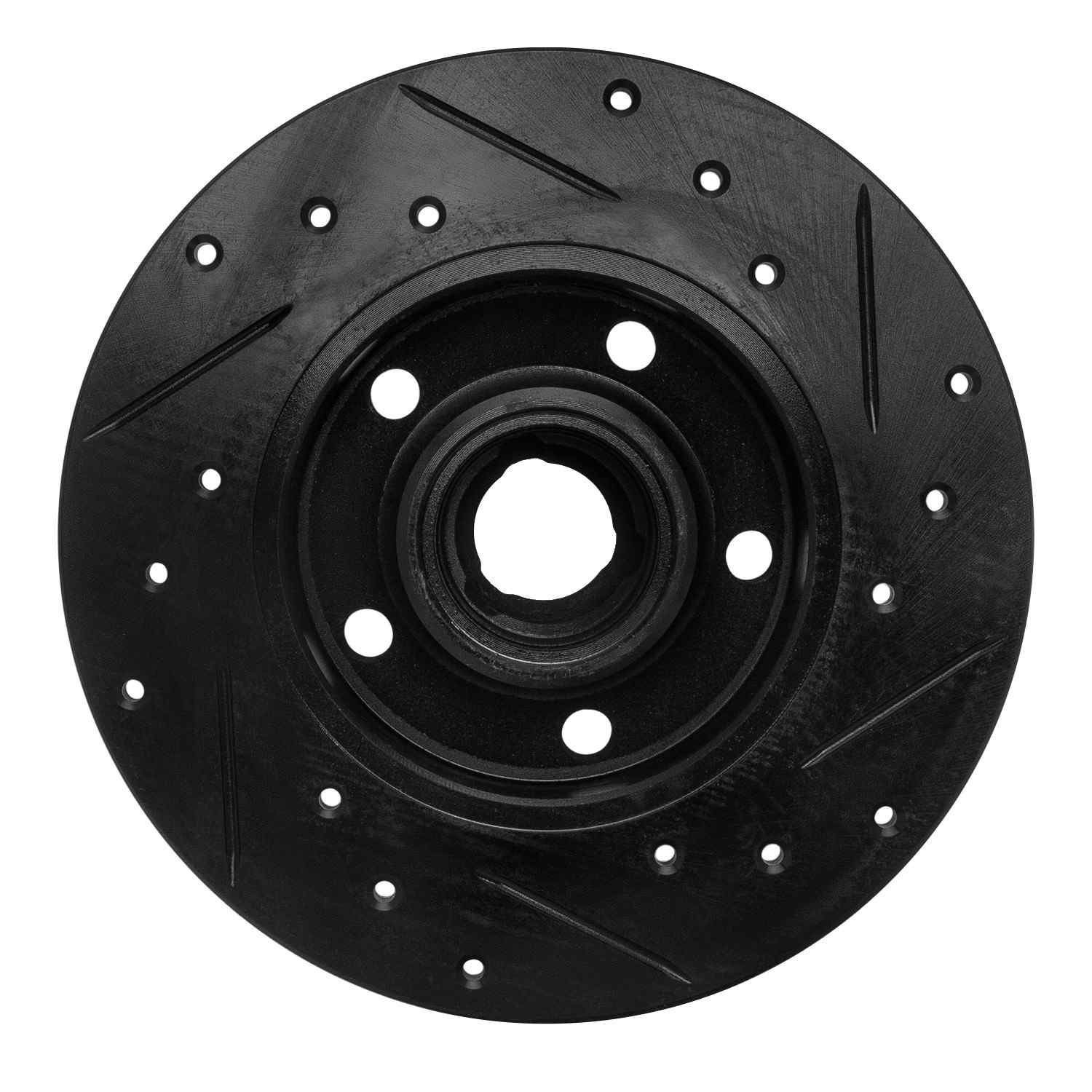 R1 Concepts 92-98 Volkswagen Passat (USA/Canada) Rear Left Drilled & Slotted Black Brake Rotor - Image 2