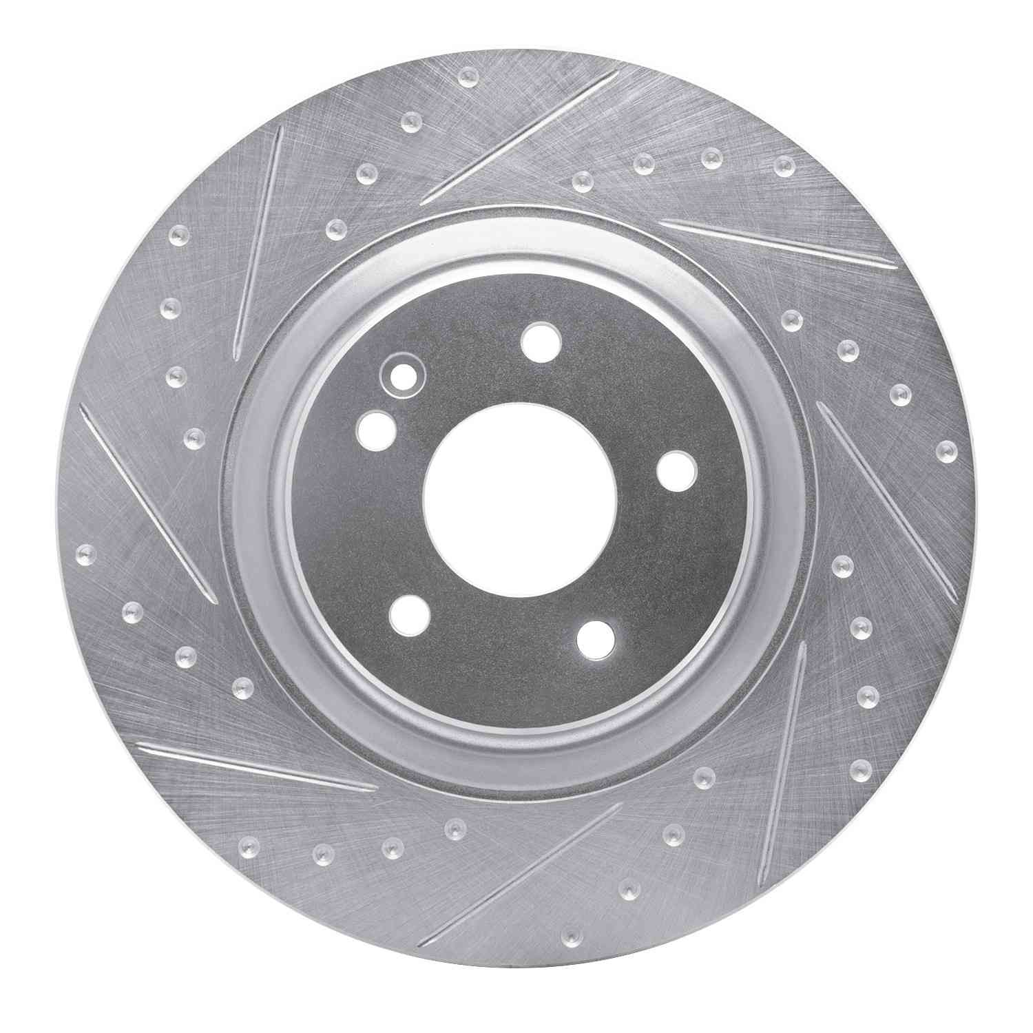 R1 Concepts 93-02 Mercedes-Benz SL600 Front Drilled & Slotted Silver Brake Rotor