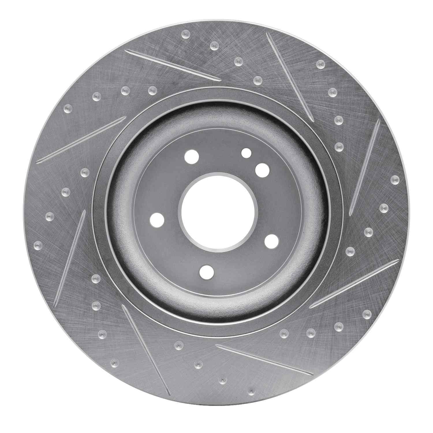 R1 Concepts 93-02 Mercedes-Benz SL600 Front Drilled & Slotted Silver Brake Rotor - Image 2