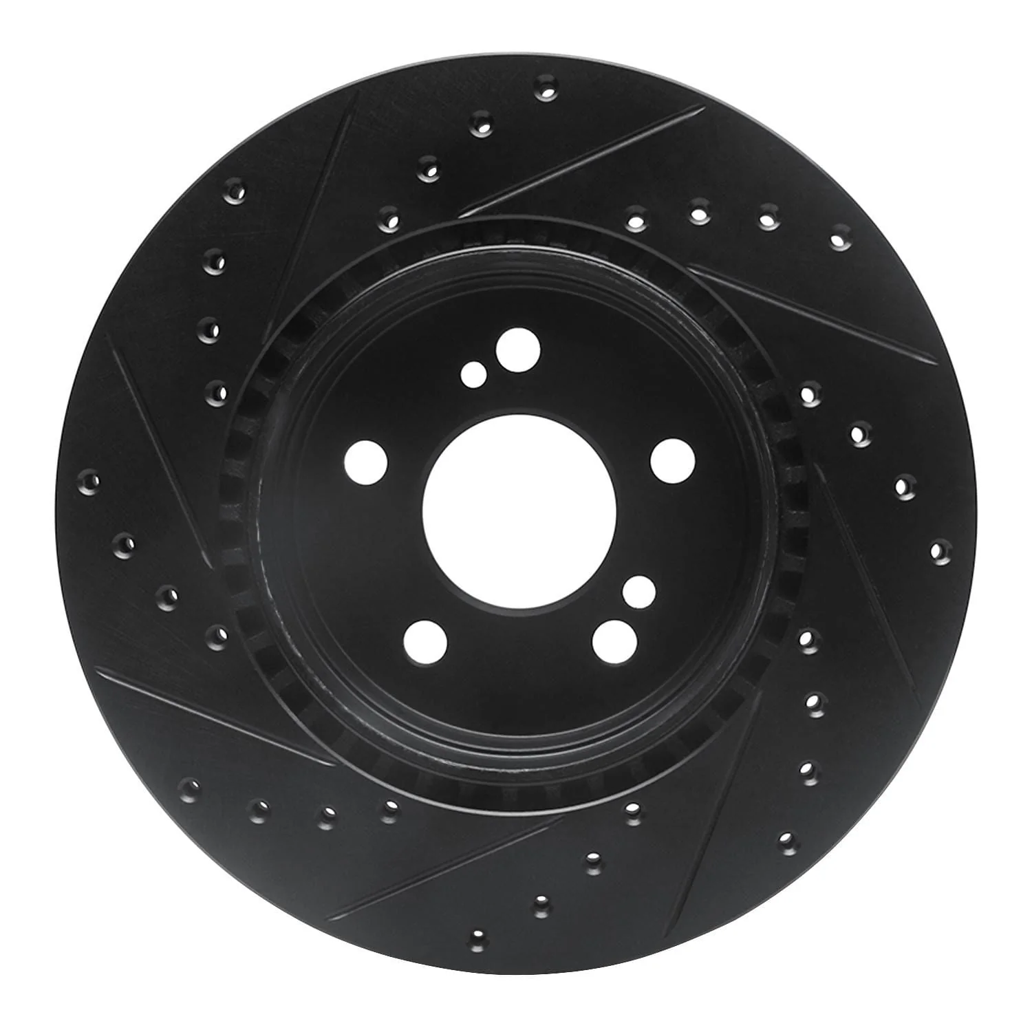 R1 Concepts 93-02 Mercedes-Benz SL600 Rear Right Drilled & Slotted Black Brake Rotor - Image 2