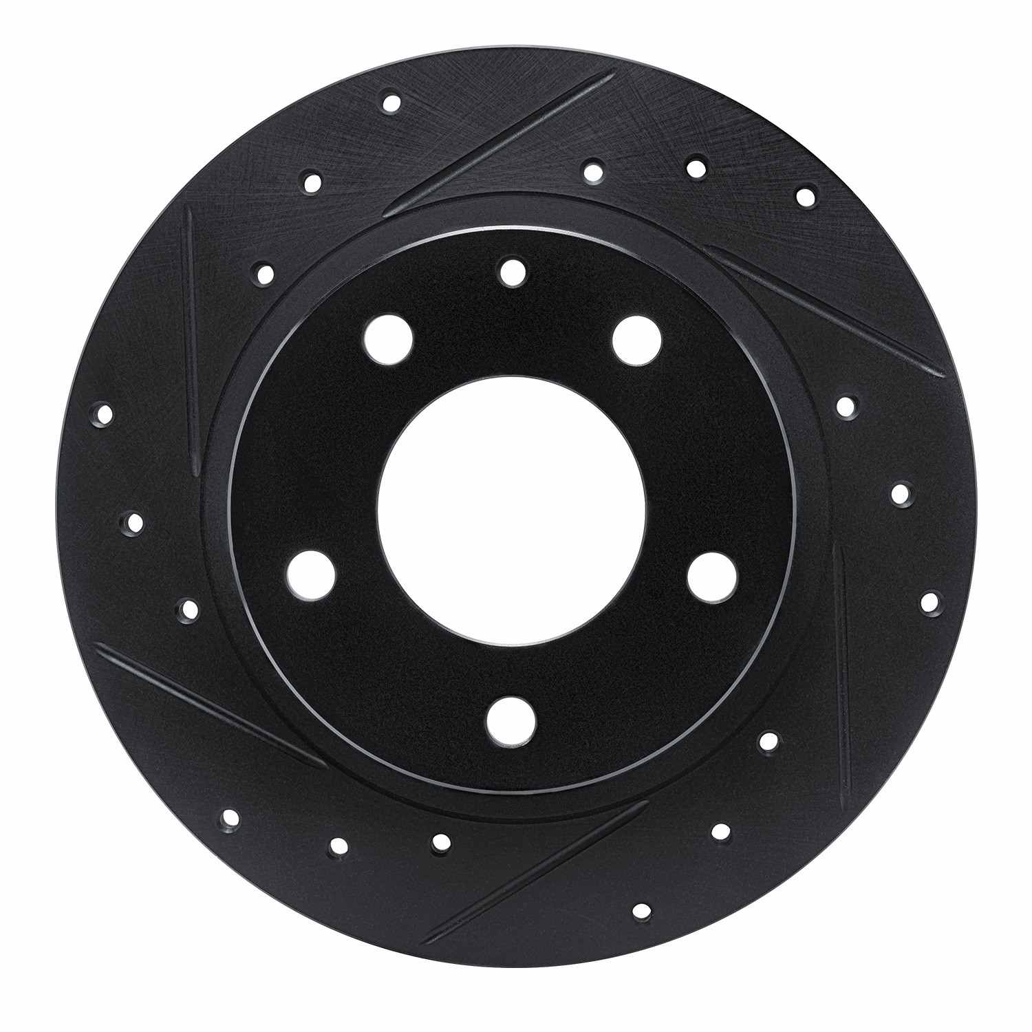 R1 Concepts 93-03 Ford Probe Rear Left Drilled & Slotted Black Brake Rotor