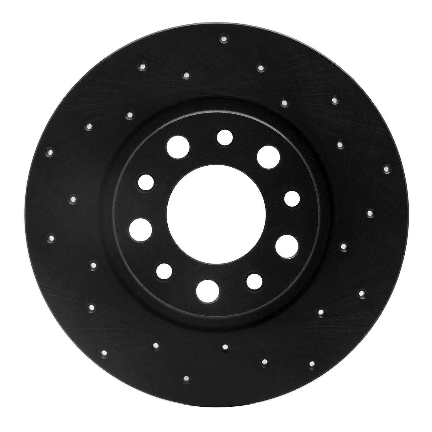 R1 Concepts 93-04 Chrysler 300M Rear Right Drilled Black Brake Rotor