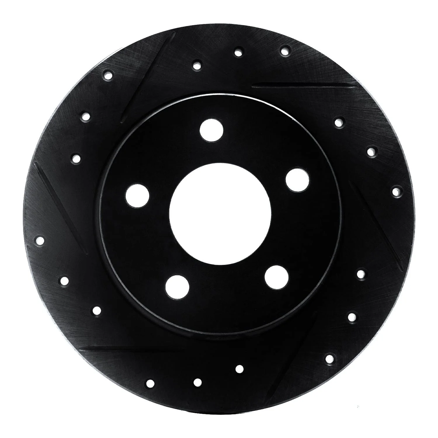 R1 Concepts 93-05 Ford Taurus SHO Rear Left Drilled & Slotted Black Brake Rotor