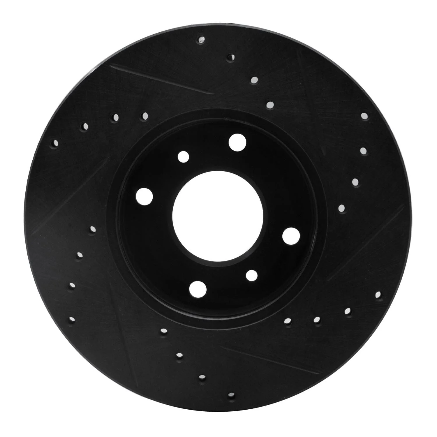 R1 Concepts 93-06 Infiniti G20 Front Left Drilled & Slotted Black Brake Rotor - Image 2