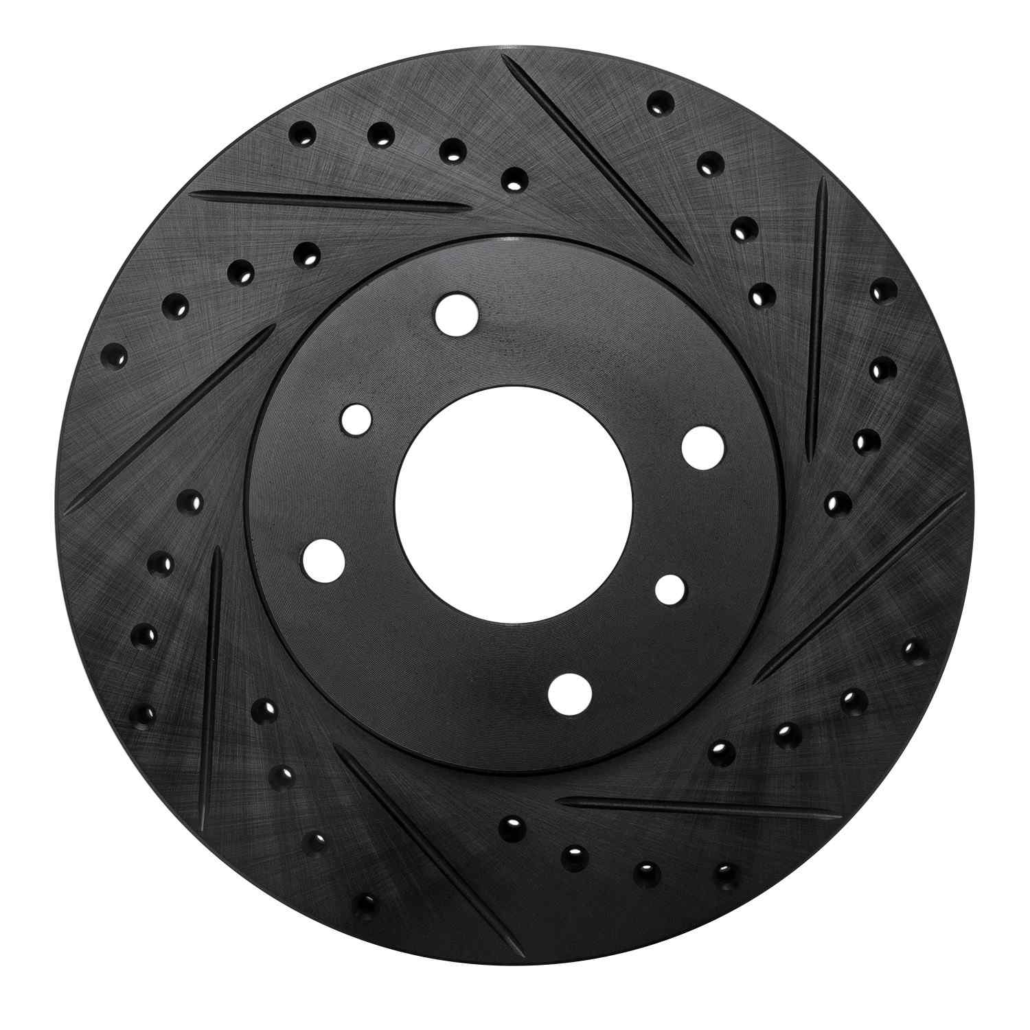 R1 Concepts 93-06 Infiniti G20 Front Right Drilled & Slotted Black Brake Rotor