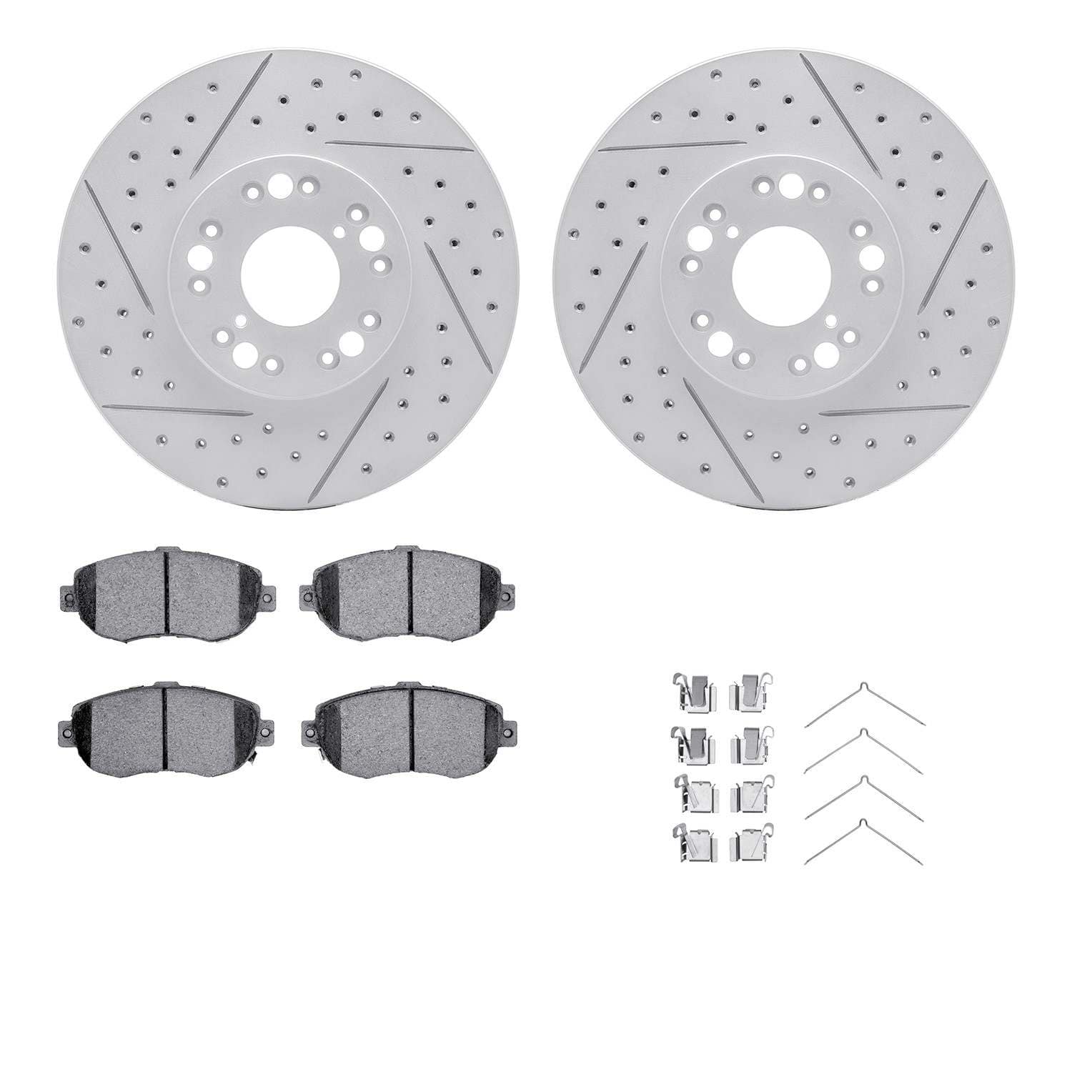 R1 Concepts 93-10 Lexus GS430 Front Drill/Slot Carbon Coated Rotor Set w/Optimum Pads