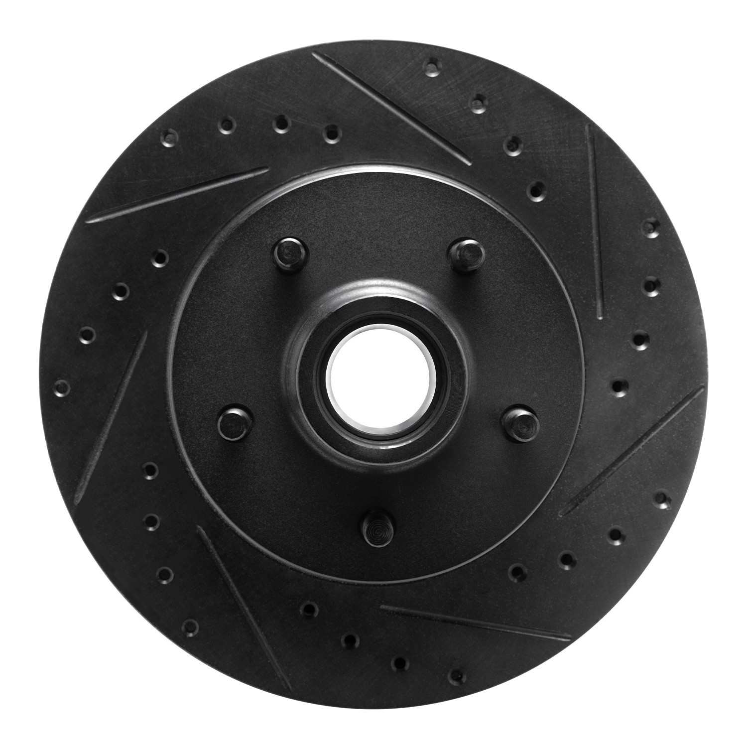 R1 Concepts 93-95 Chevrolet G10 Front Right Drilled & Slotted Black Brake Rotor