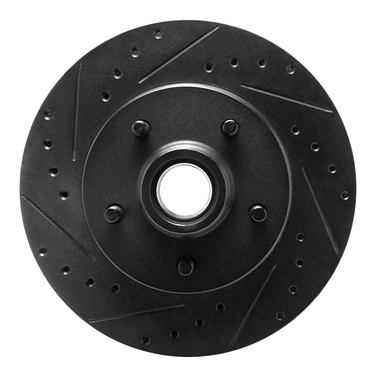 R1 Concepts 93-95 Chevrolet G20 Front Left Drilled & Slotted Black Brake Rotor