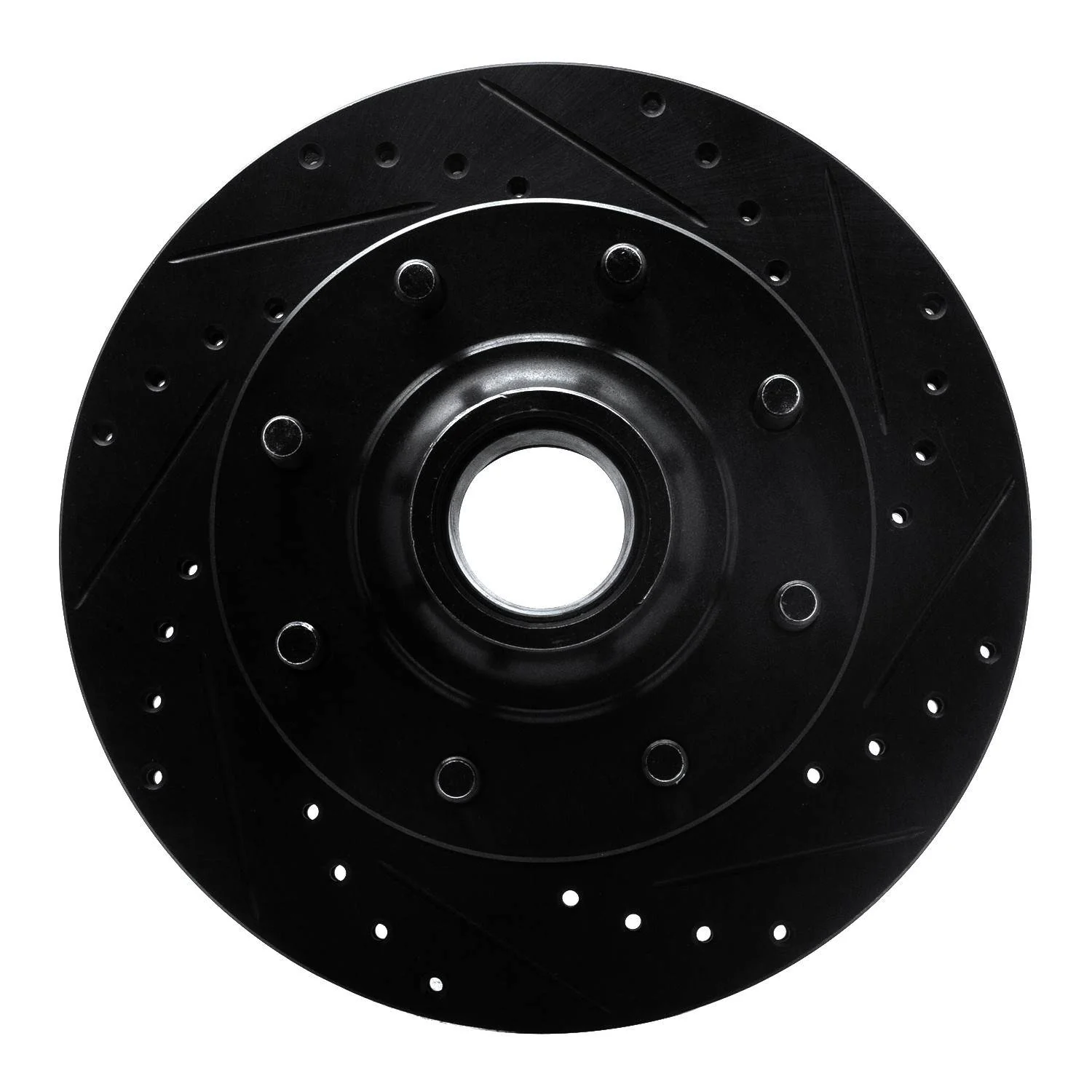 R1 Concepts 93-95 Chevrolet G30 Front Right Drilled & Slotted Black Brake Rotor