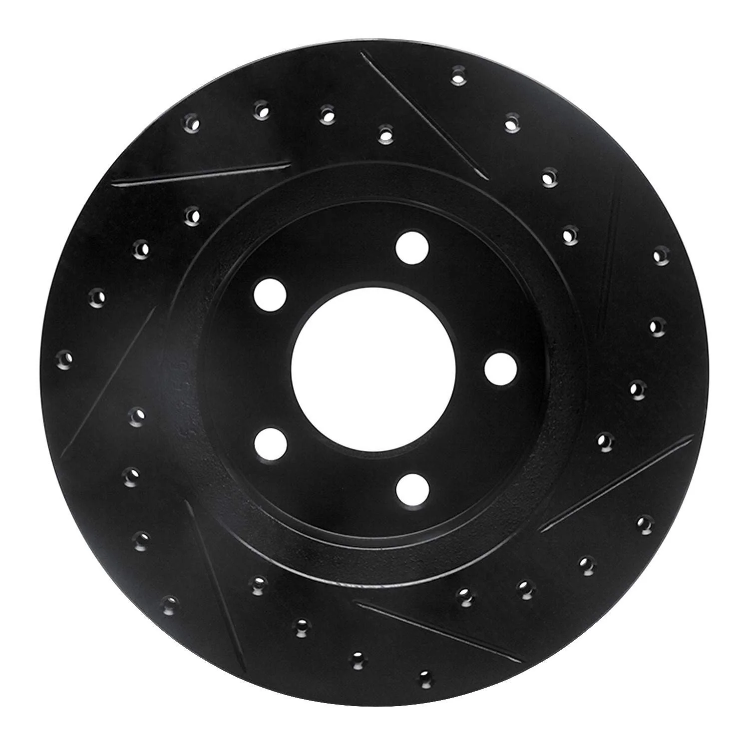 R1 Concepts 93-97 Chrysler Intrepid Front Left Drilled & Slotted Black Brake Rotor - Image 2