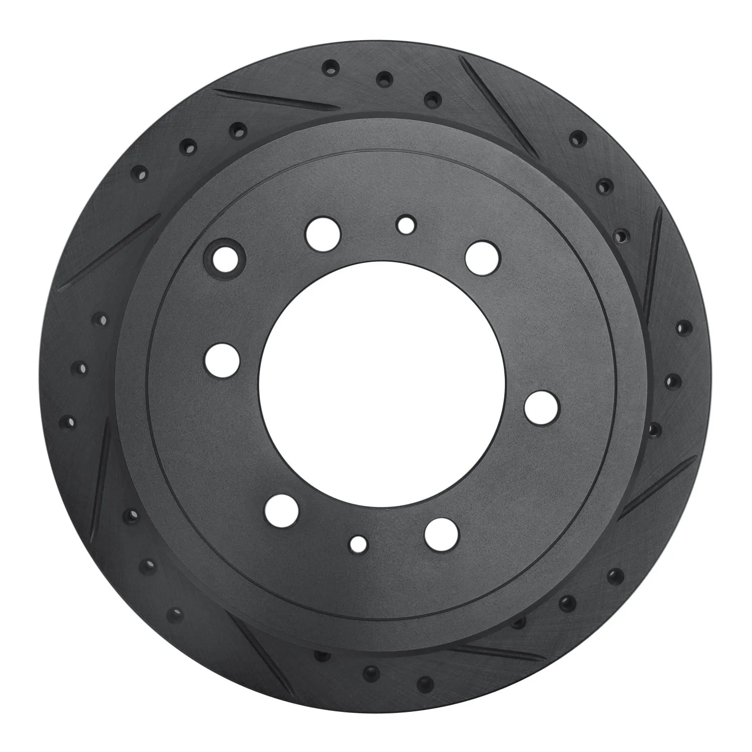 R1 Concepts 93-97 Lexus LX450 Rear Right Drilled & Slotted Black Brake Rotor